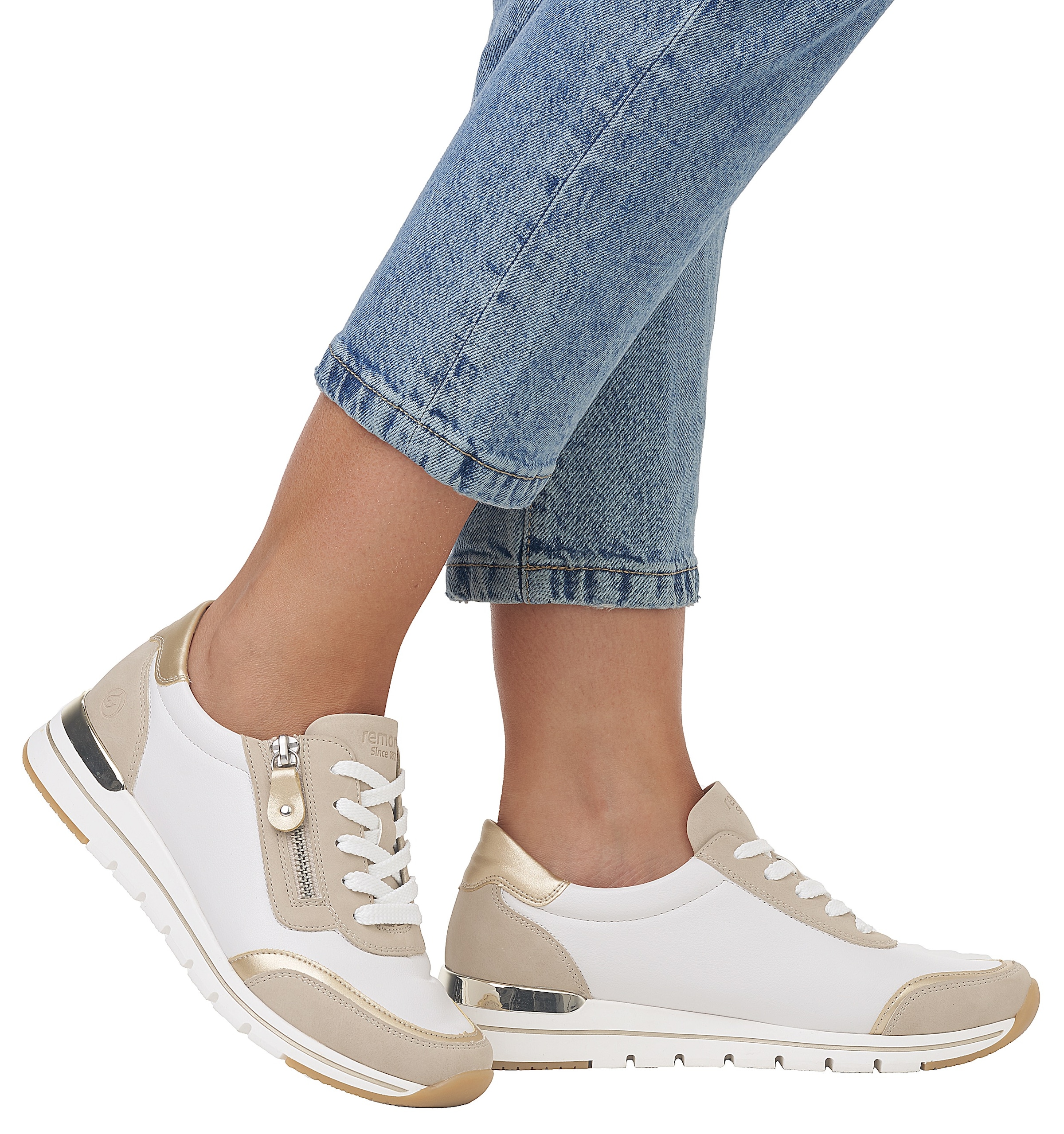 Remonte Keilsneaker  mit Kontrastbesätzen, Freizeitschuh, Halbschuh, Schnürschuh