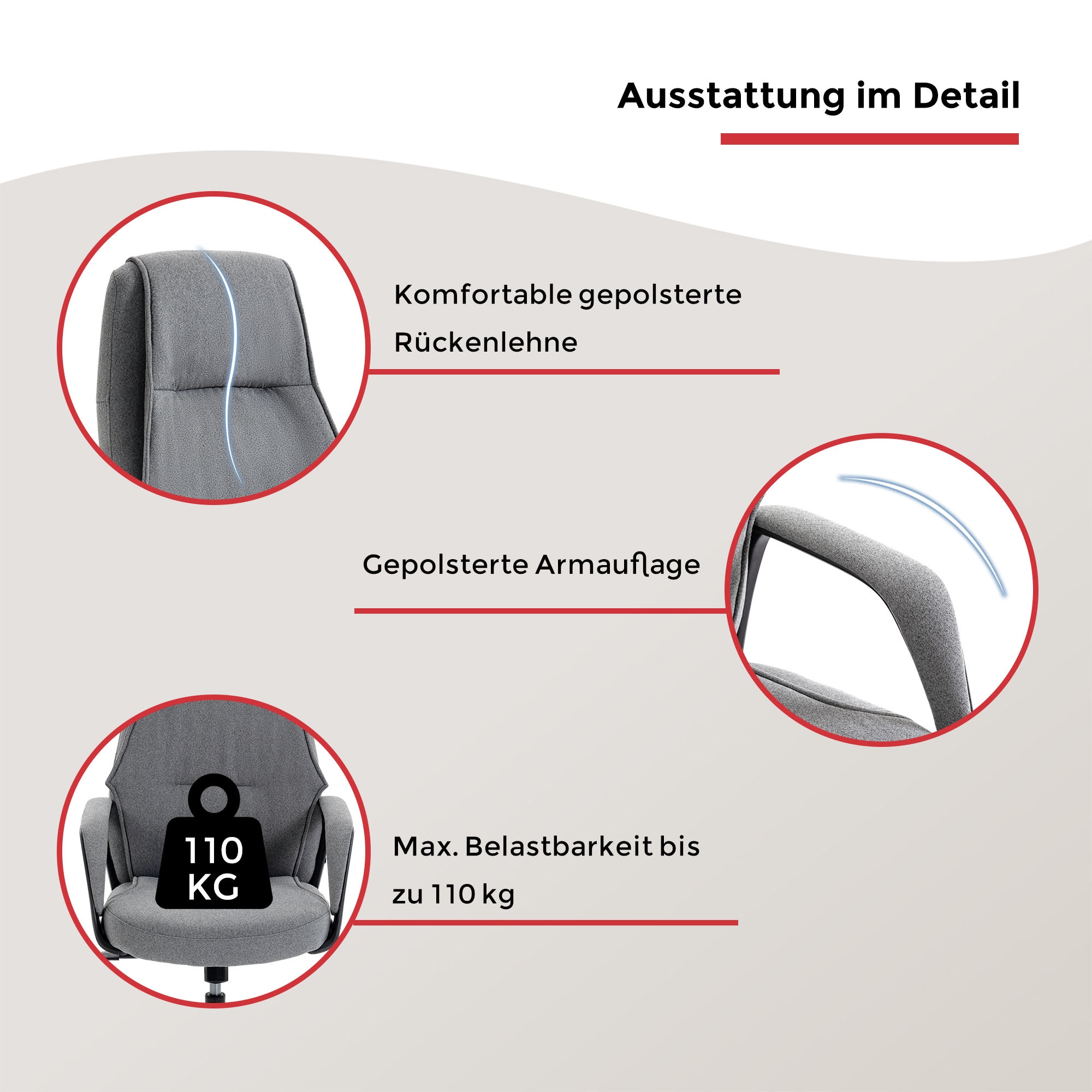 Duo Collection Fauteuil de direction »Arjen« () 1 cuisRevêtement en feutre de haute qualité