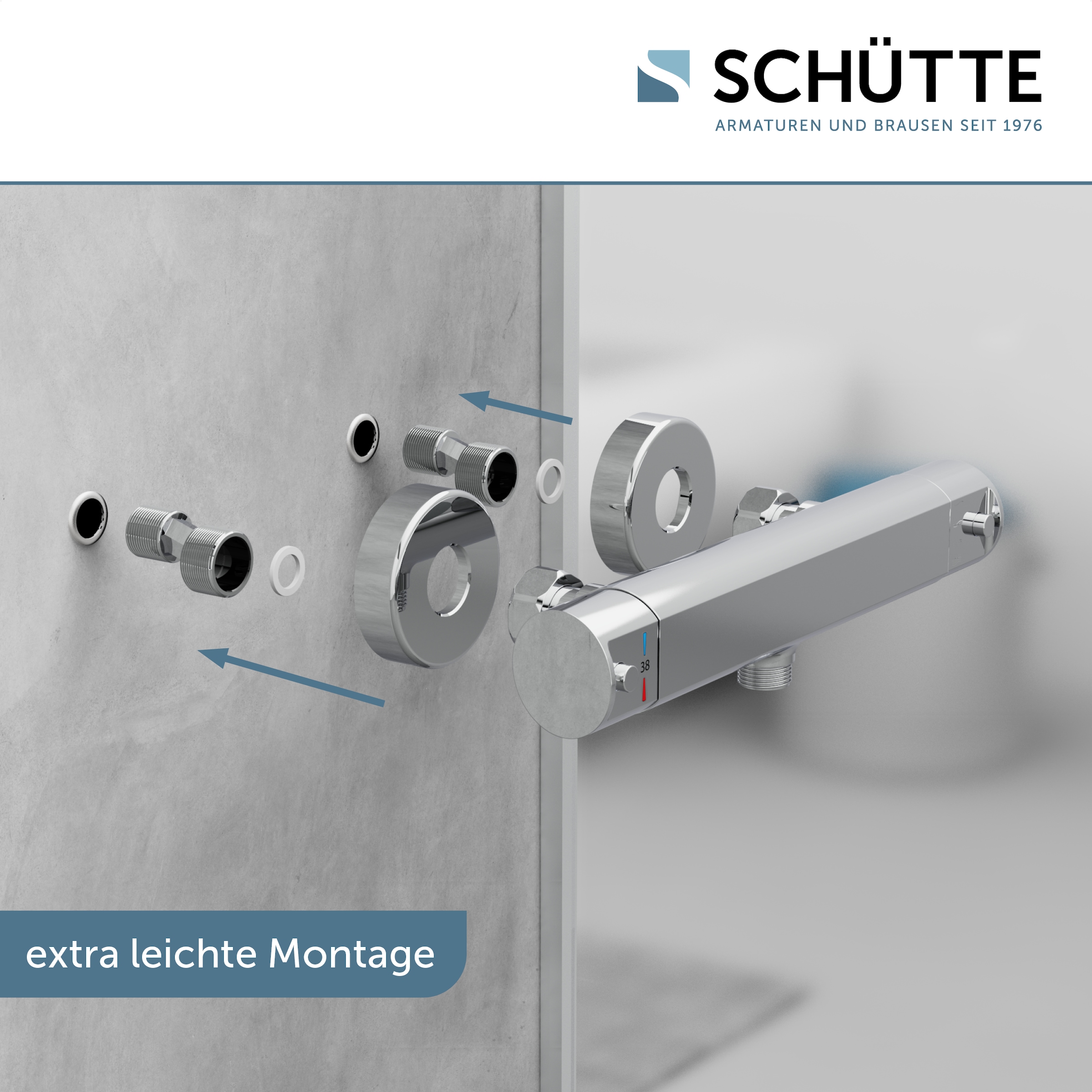 Schütte Brausethermostat »VITA« wassersparende Eco-Stopp-Funkt., Sicherheitssperre, innovative Kühlung