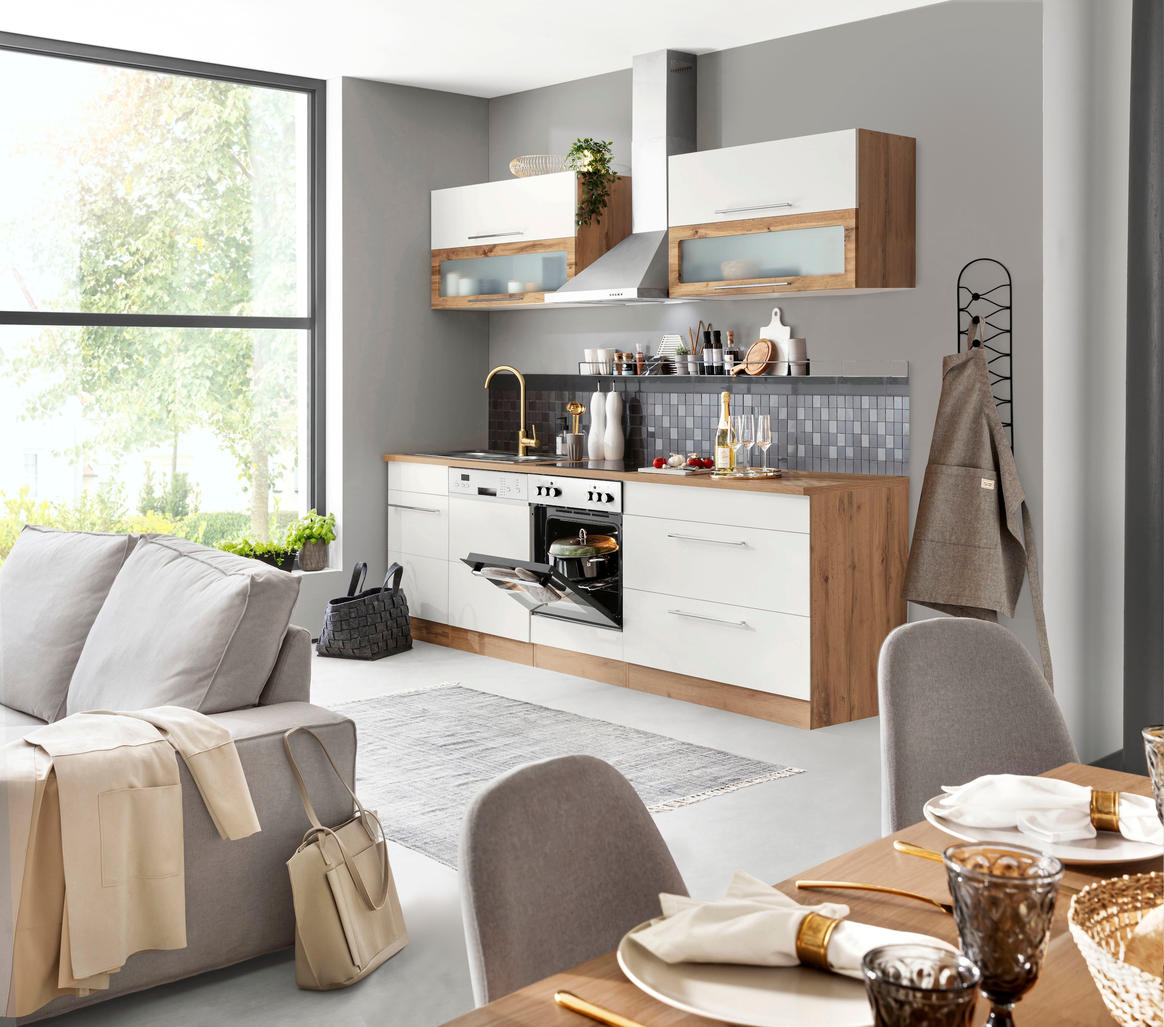 KOCHSTATION Kitchenette »KS-Wien« Largeur 270 cm, avec appareils électriques en option