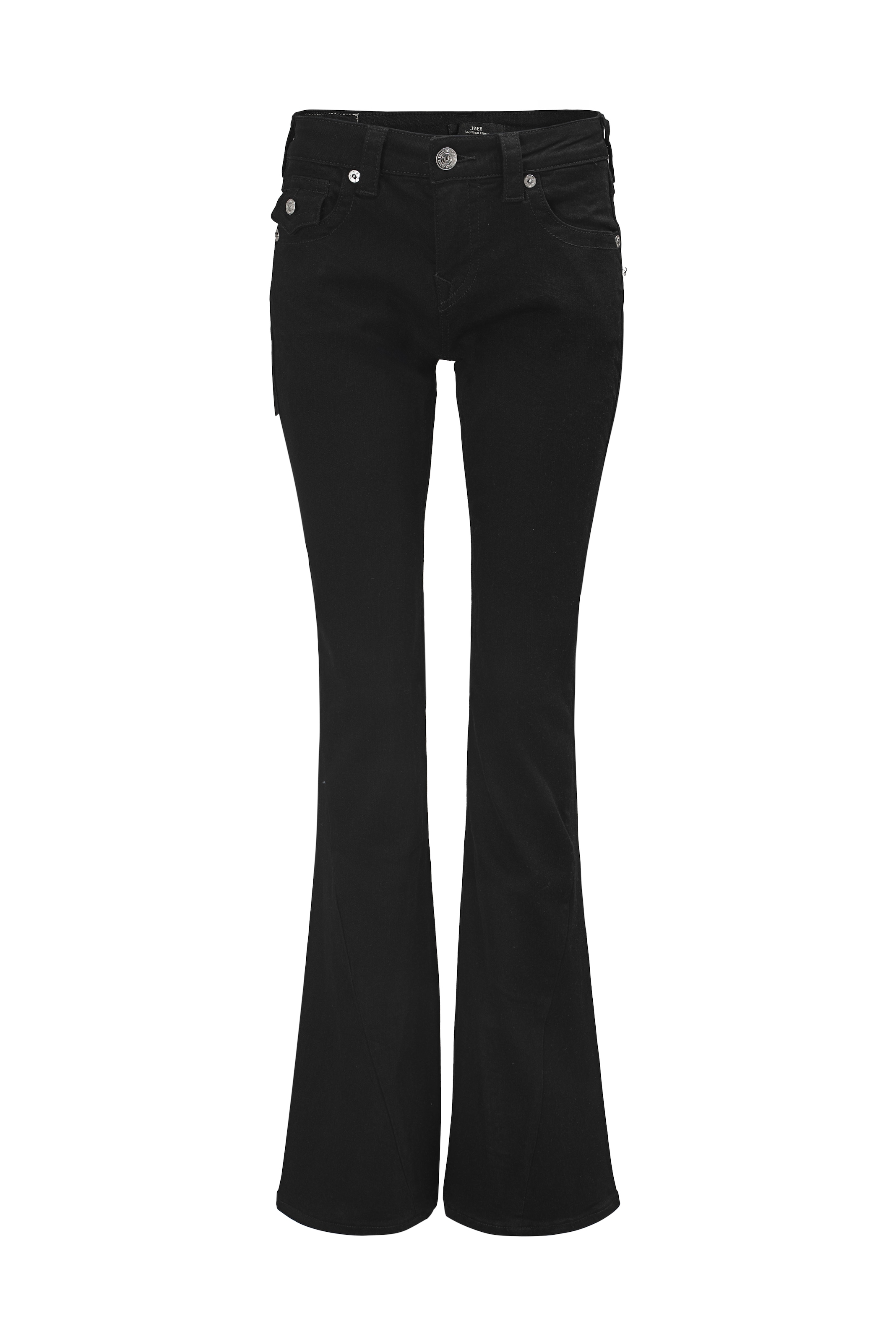 True Religion »JOEY MID RISE FLARE FLAP« Mélange de coton, coupe évasée