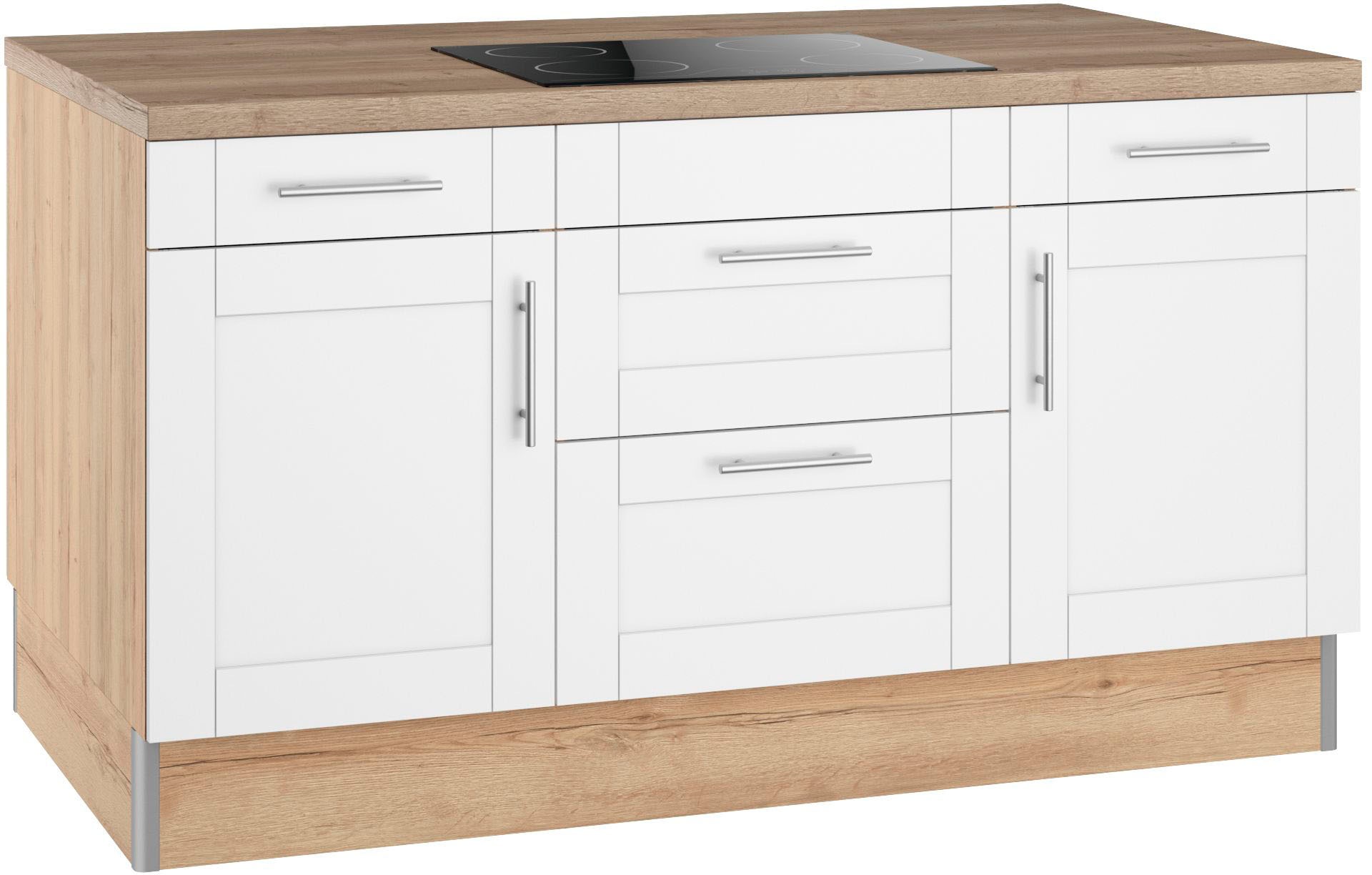 KOCHSTATION Îlot de cuisine »KS-Ahus« Kücheninsel, Breite 160 cm, wahlw. mit E-Gerät, Soft Close Funktion