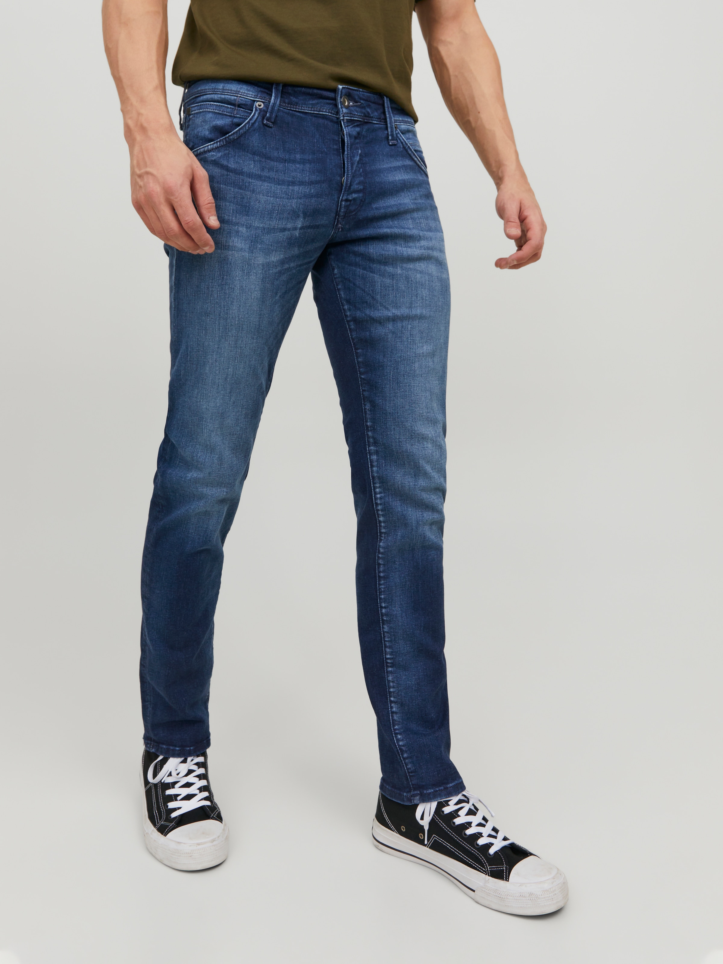 Jack & Jones Slim-fit-Jeans »JJIGLENN – Slim-Fit-Jeans mit niedriger Leibhöhe«, Used, modisch, slim fit, Denim/Jeans
