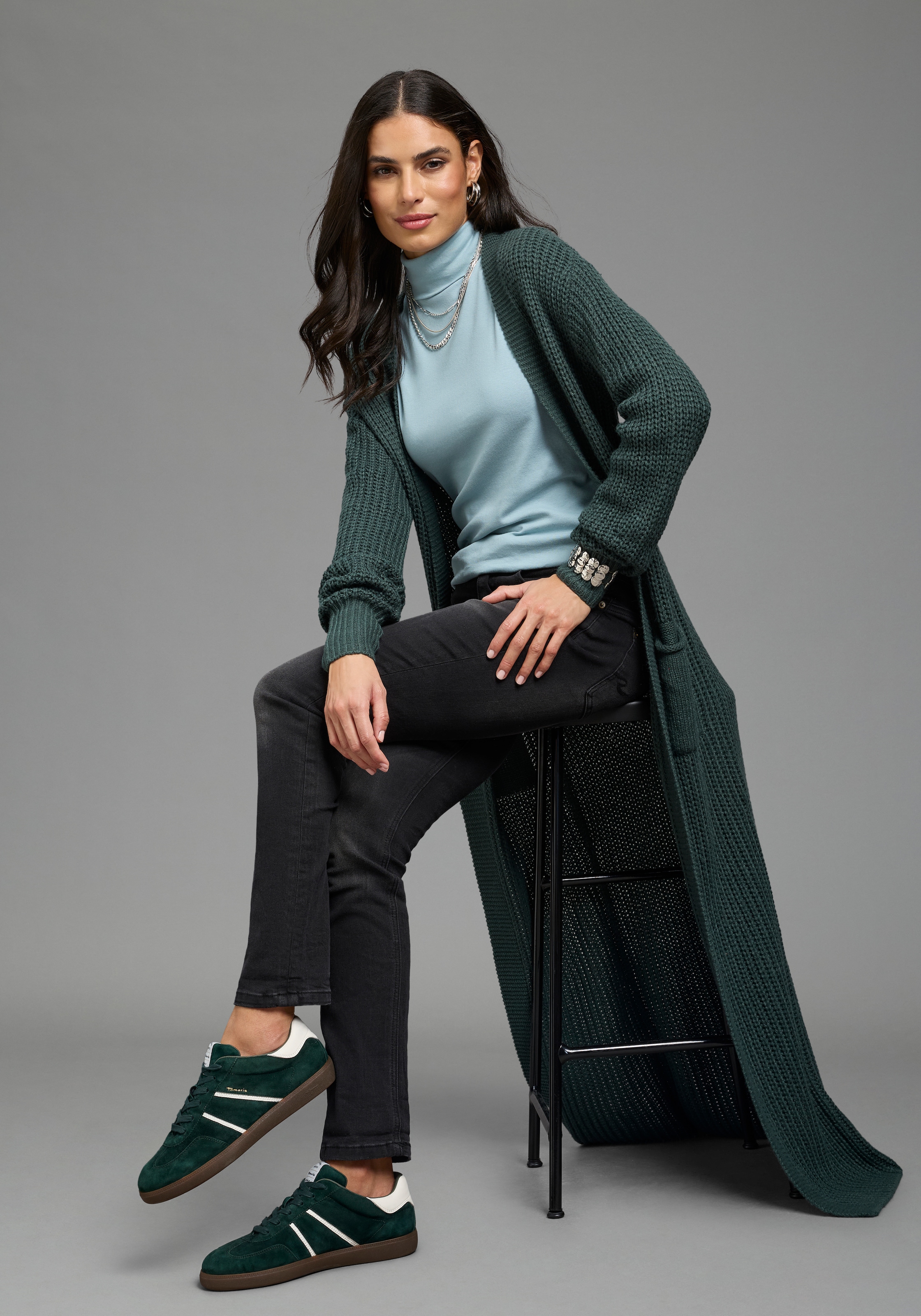 Laura Scott Longstrickjacke aus kuscheligem Grobstrick