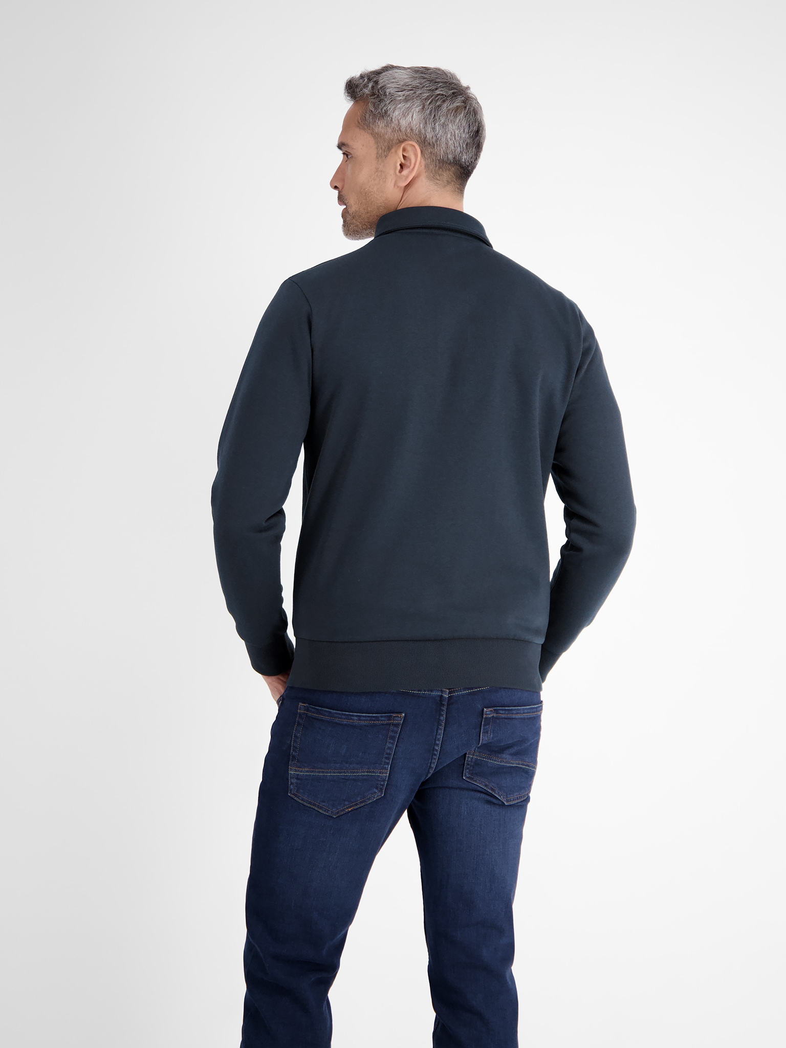 LERROS Polo à manches longues »FELPA« Sweatshirt mit Knopfleiste