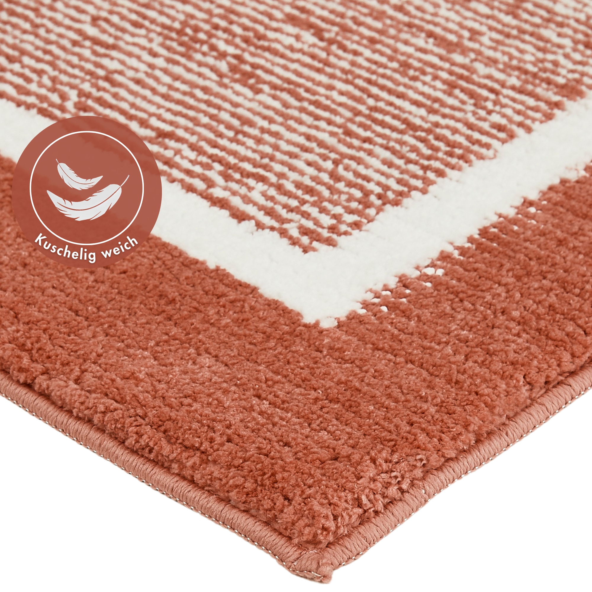 Andiamo Badematte »Maui« Höhe 15 mm rutschhemmend beschichtet fussbodenheizungsgeeignet gestreift, mit Bordüre, auch als 2er Set erhältlich