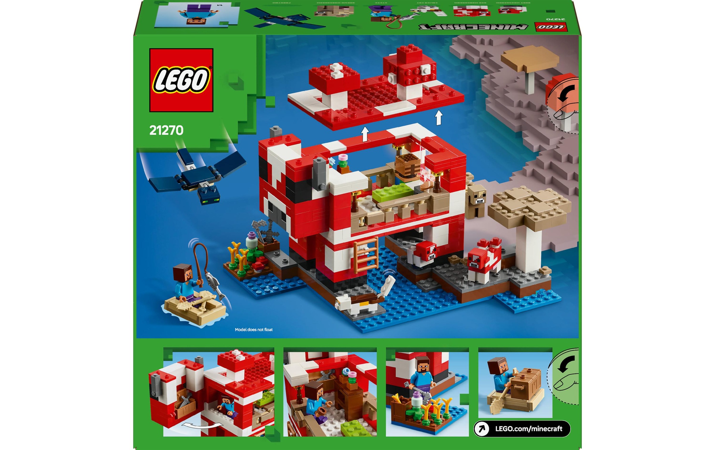 LEGO® Spielbausteine »Minecraft Das Pilzkuh-Haus 21270«