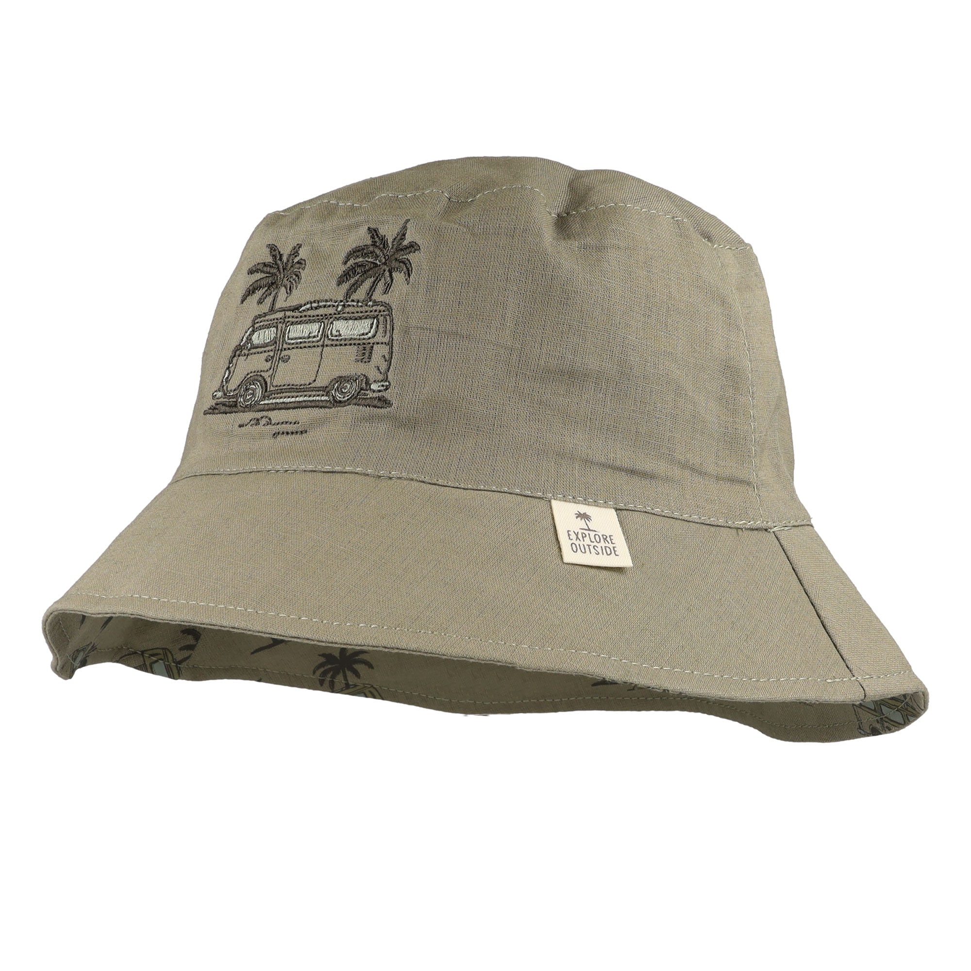 MAXIMO Chapeau de pêcheur 1 cuis Leinen-Mix, Camping-Motiv, Jungen, Kids