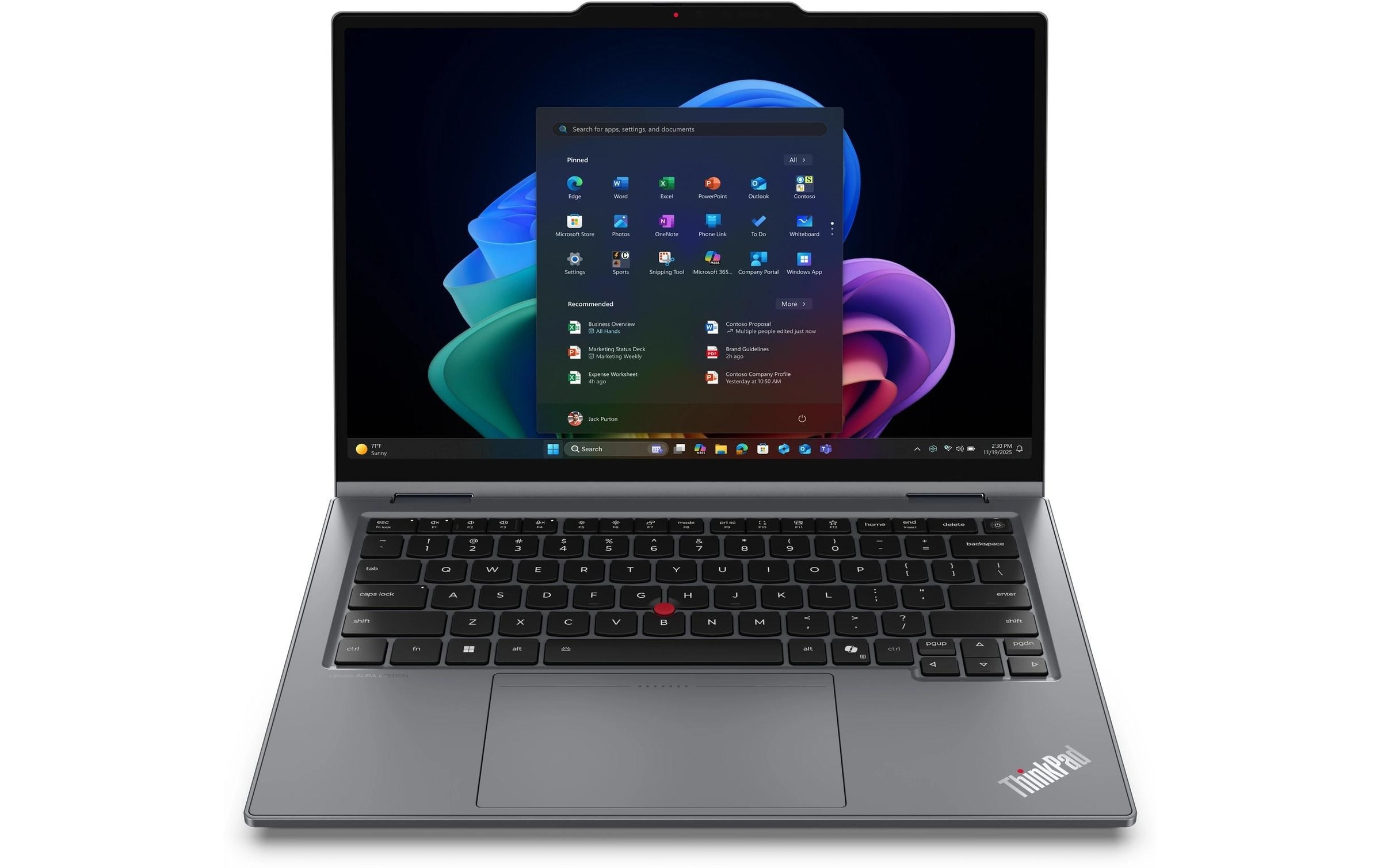 Lenovo Ordinateur portable professionnel »ThinkPad X1 2-in-1 Gen 11 Aura Edition Copilot+ PC« / 14 ″ Intel Core Ultra 5 NPU intégrée (Neural Processing Unit)