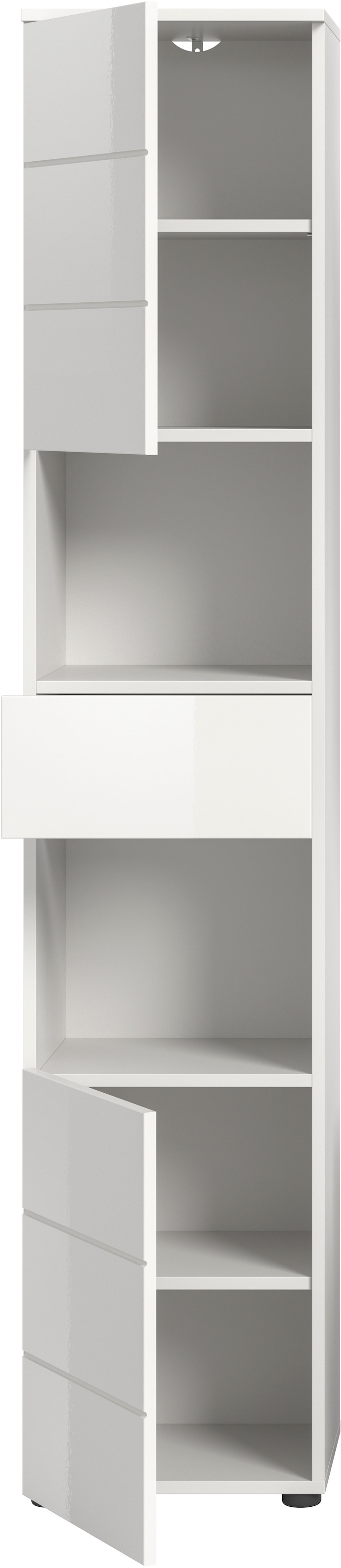 welltime Hochschrank »Biel, Höhe 190 cm, 2 Türen, 1 Schubkasten« 1 Stk. tlg. Türanschlag wechselbar, modernes Design, Badschrank, Unterschrank, Bad