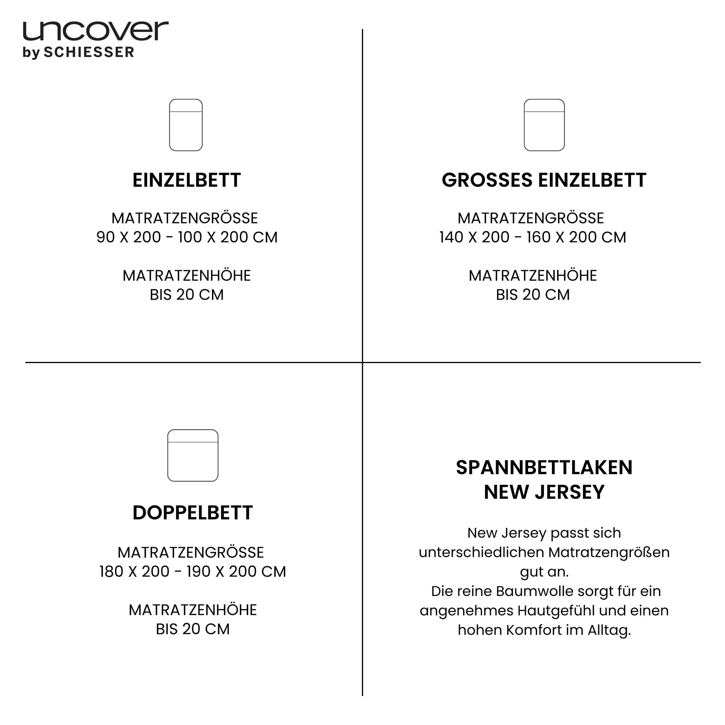 uncover by SCHIESSER Draps de lit »New Jersey aus 100% Baumwolle« Made in Green