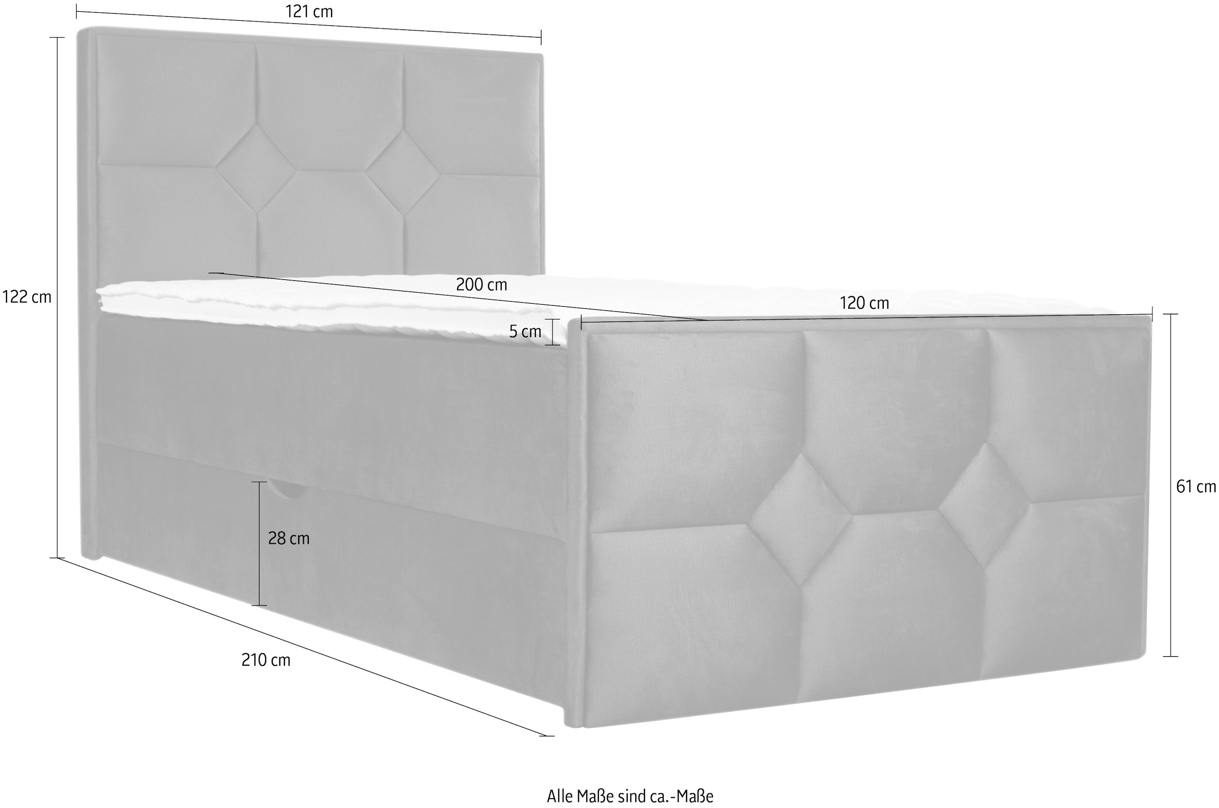 Leonique Boxspringbett »Ambre« mit Taschen-Federkernmatratze