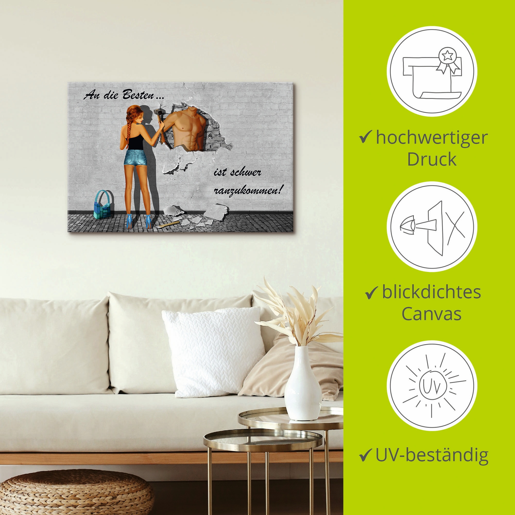 Artland »Die Besten« Frau 1 Stk. tlg. auf Holzrahmen gespannt