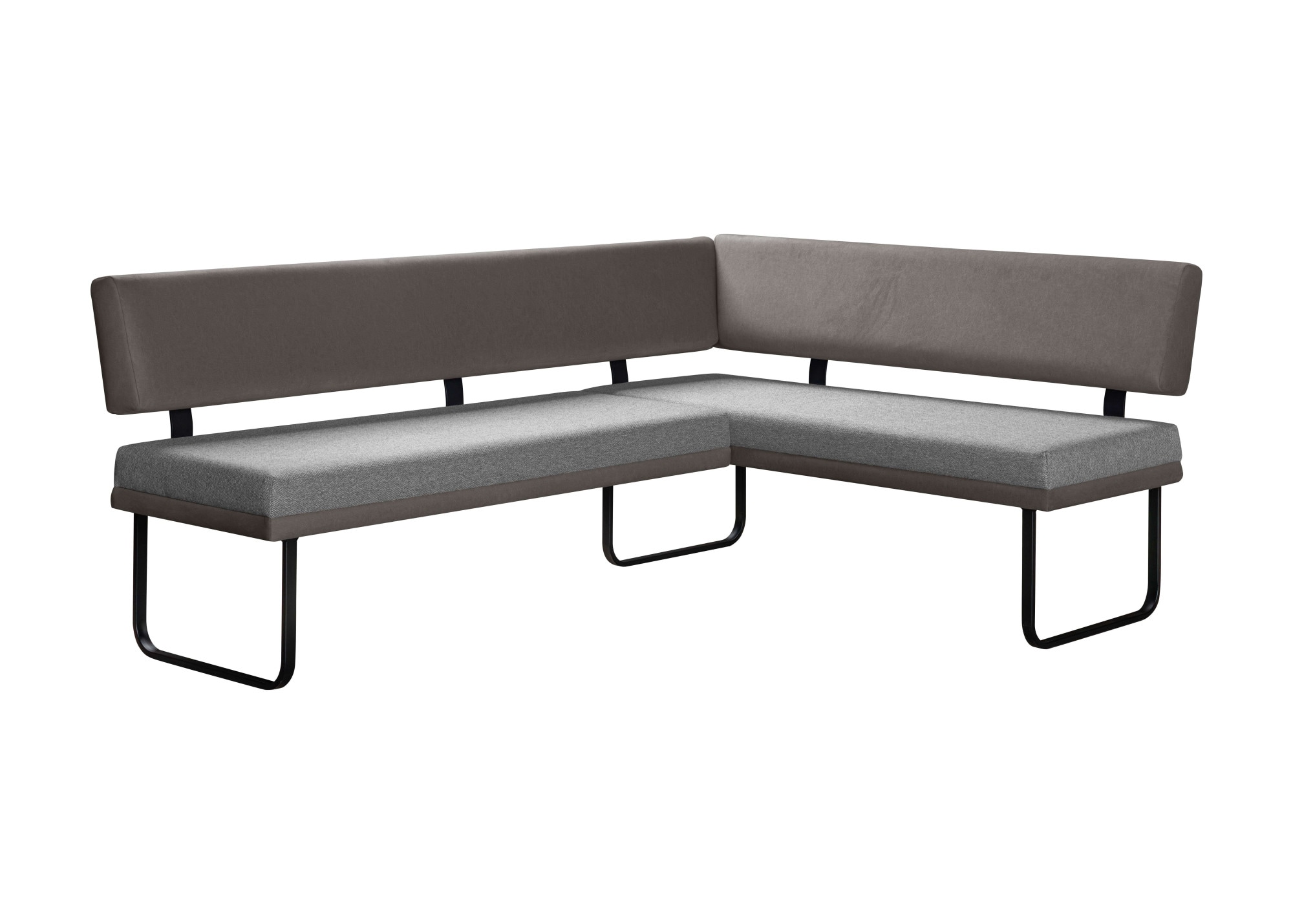 GOODproduct Eckbank »Gabi Esszimmerbank, Bank, Küchenbank, Polsterbank« Gestell aus matt-schwarzem Flachmetall, stabil, 2-Stoff-Design