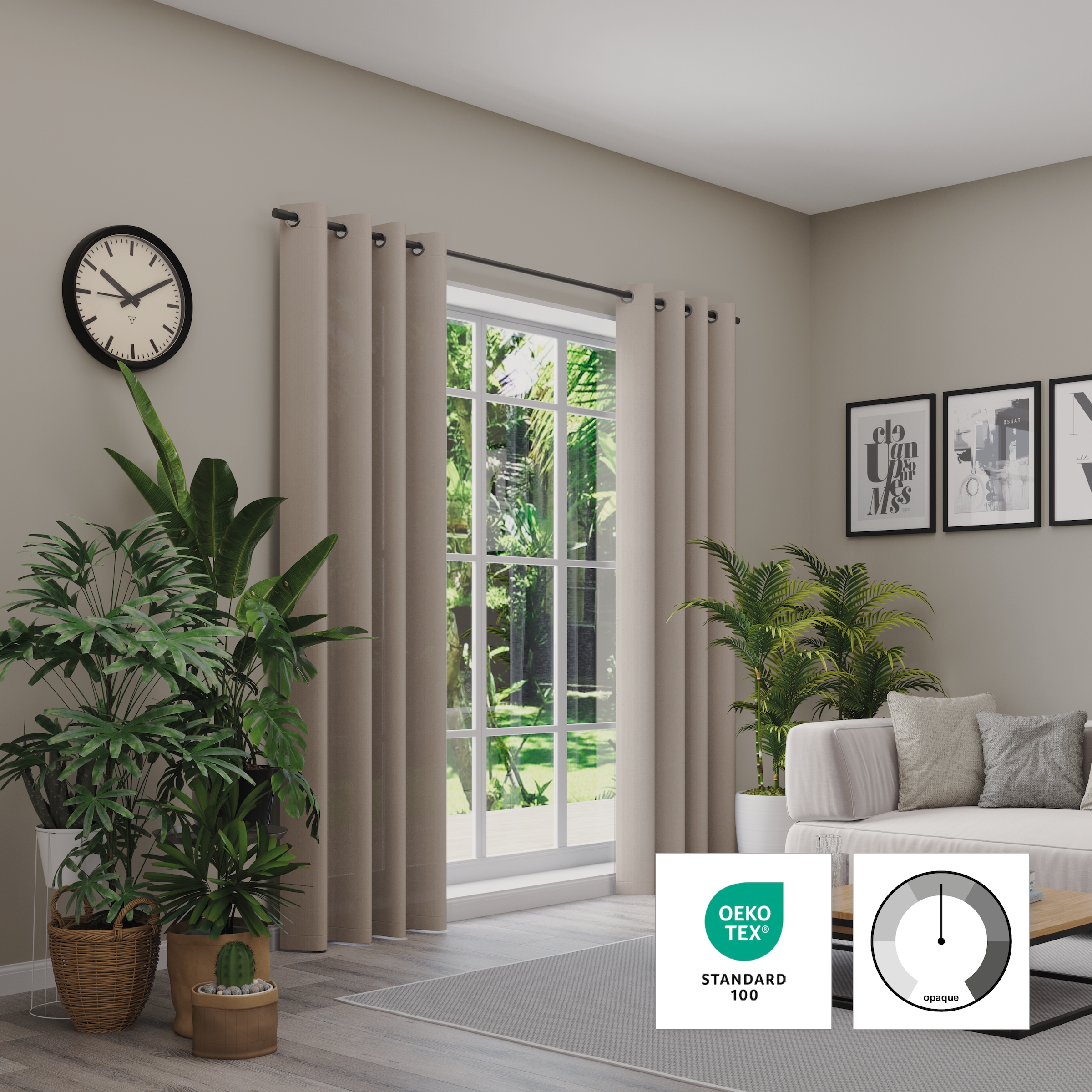Neutex for you! Rideau »Linessa« Œillet 1 cuis tlg. rideau à œillets avec œillets métalliques, largeur 137 cm, sur mesure