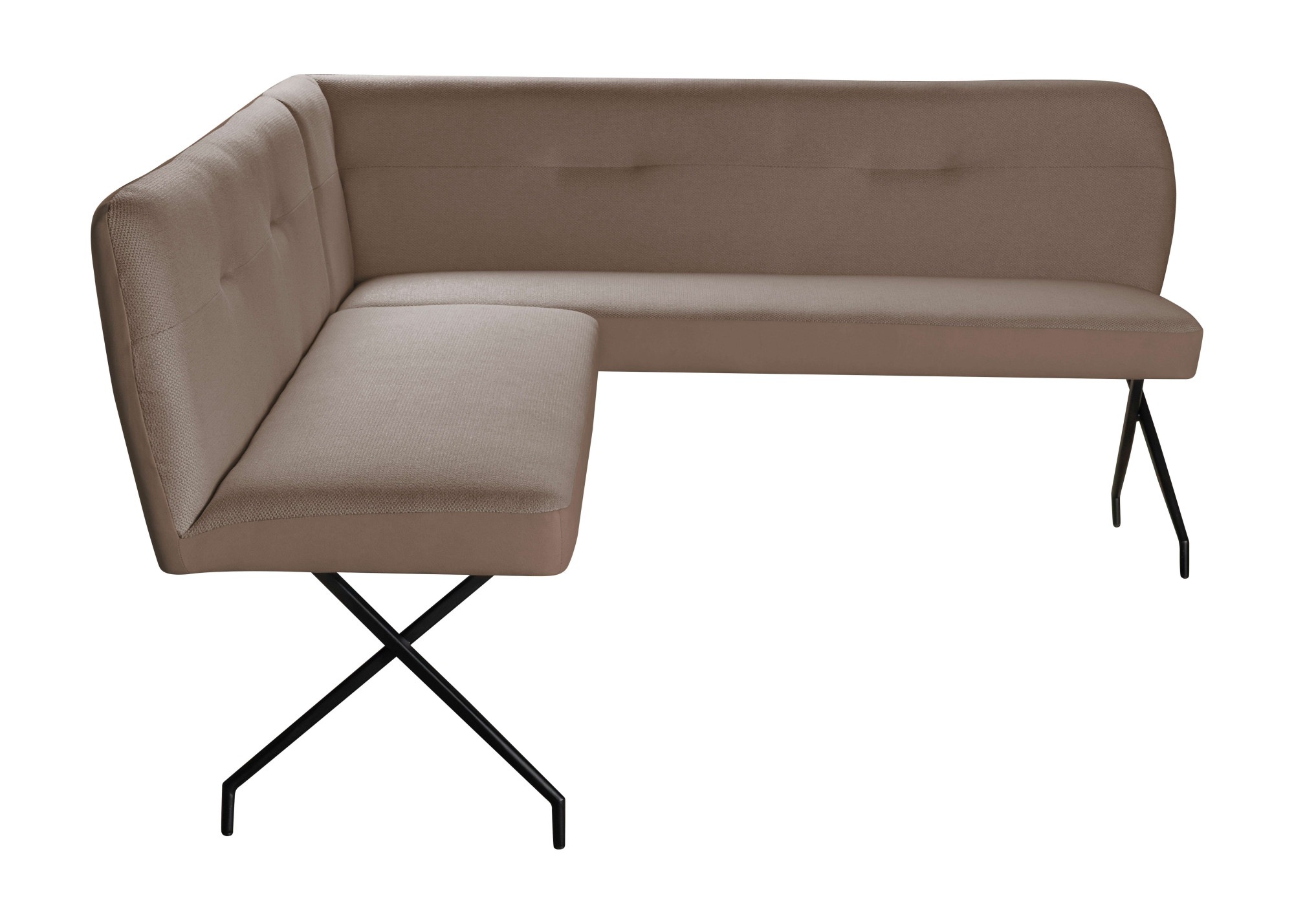 GOODproduct Ensemble de bancs d'angle »Bruna Essecke, Sitzgruppe, Eckbankgruppe, Küchenbankgruppe« Ensemble, 4tlg, 4 pièces tlg. Stuhl: 360° drehbar (Rückst.), 2-Stoff-Design. Wellenfederung Eckbank