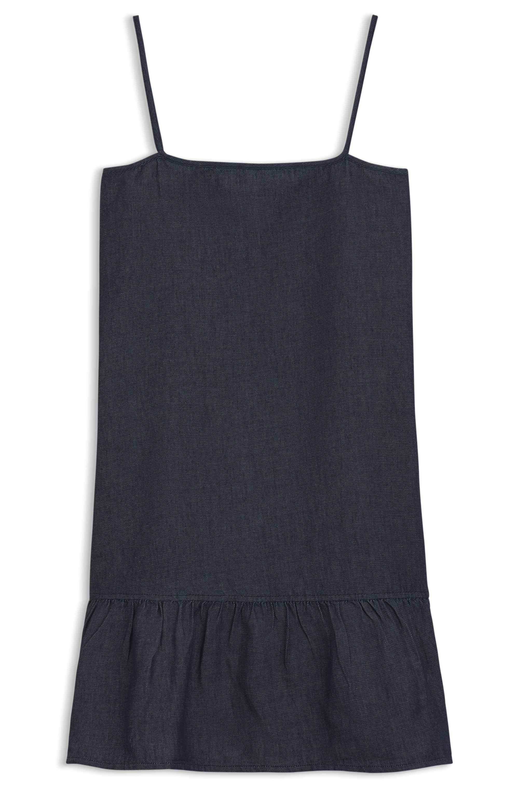 HUGO Minikleid »Kabati« im Denim-Look, abgesenkter Saum