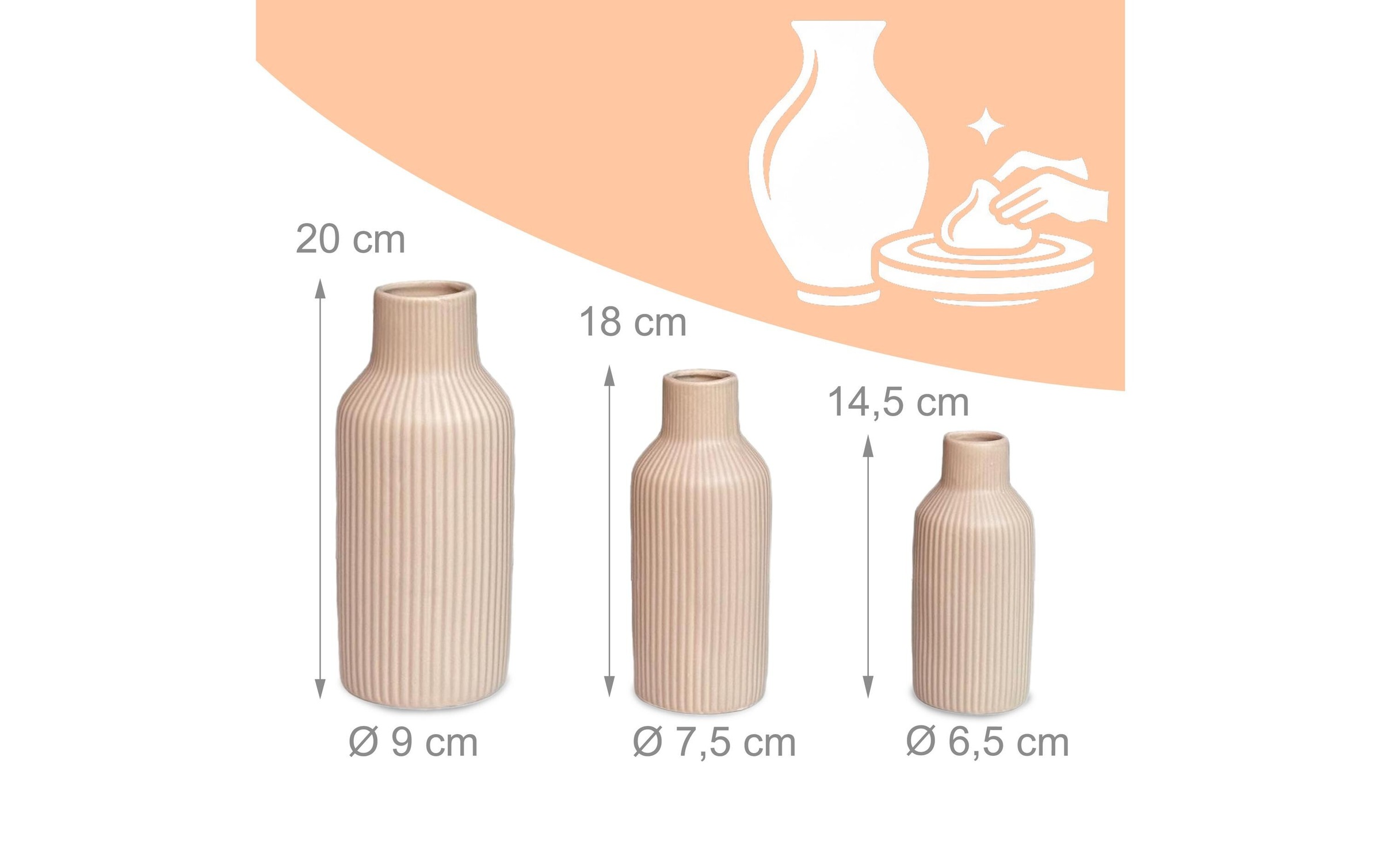 relaxdays Vase décoratif »3er Set«