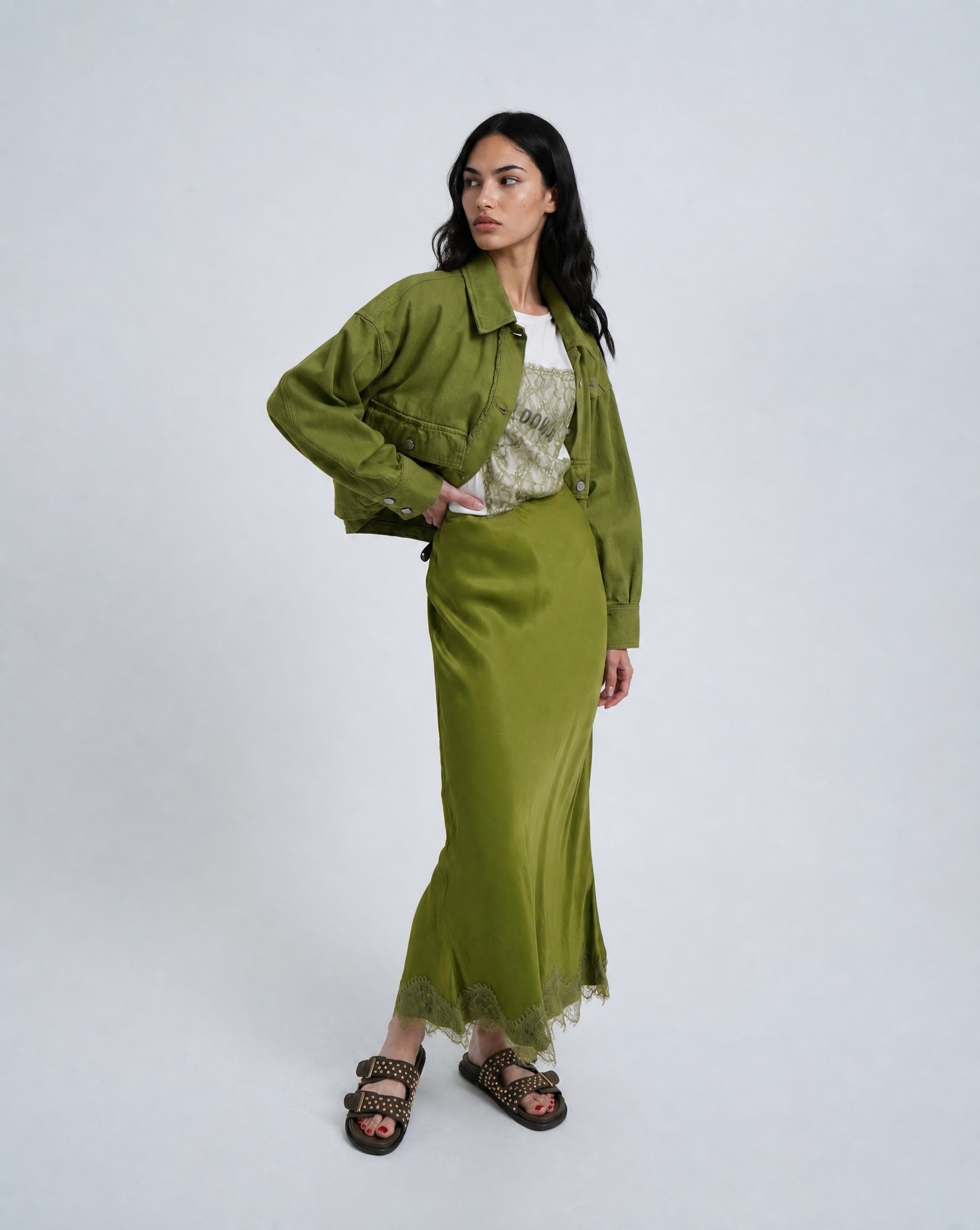 Smith & Soul T-shirt avec dentelle en bordure, oversize