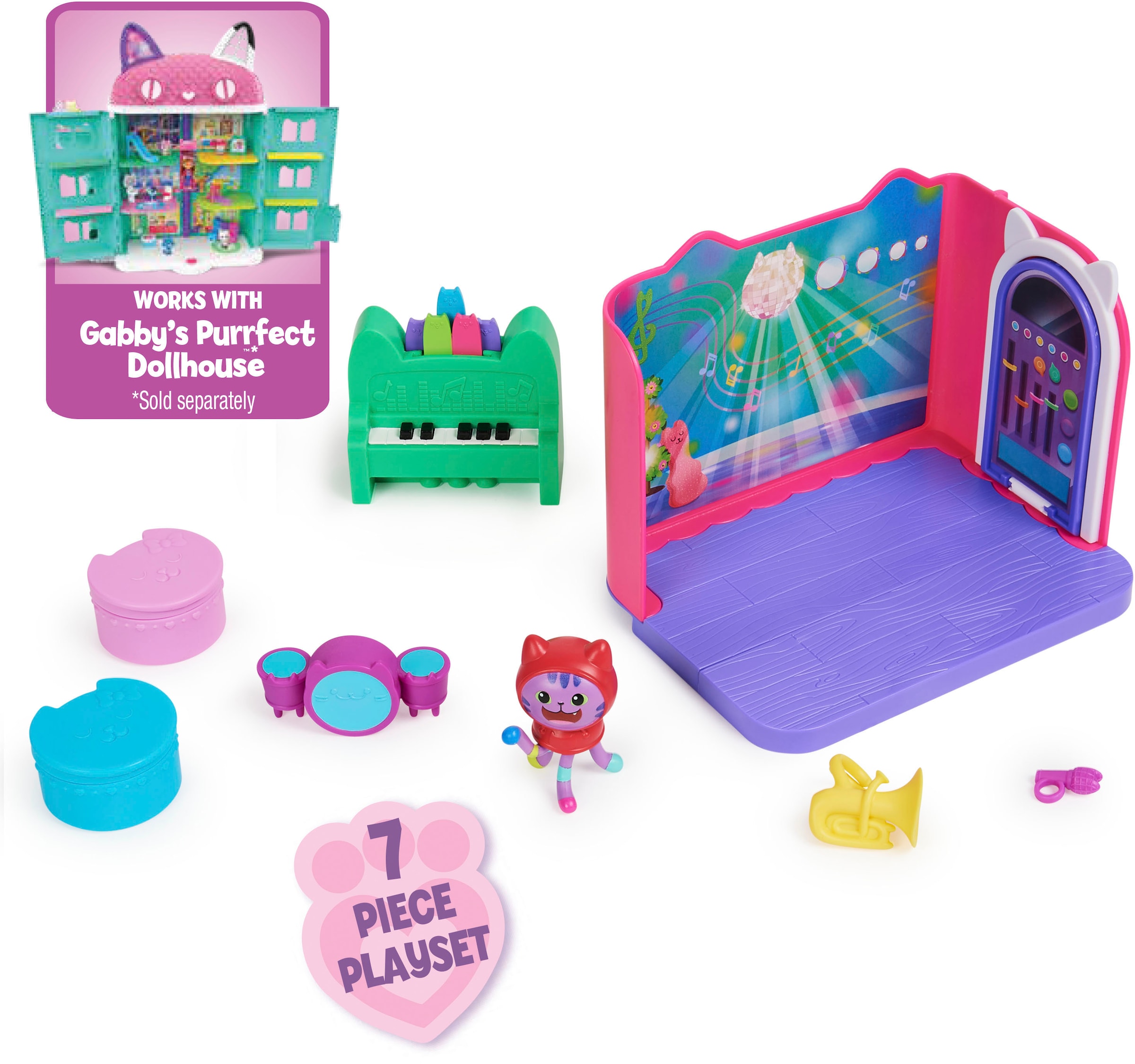 Spin Master Monde de jeu »Gabby's Dollhouse – Deluxe Room – DJ Catnip's Musikzimmer«