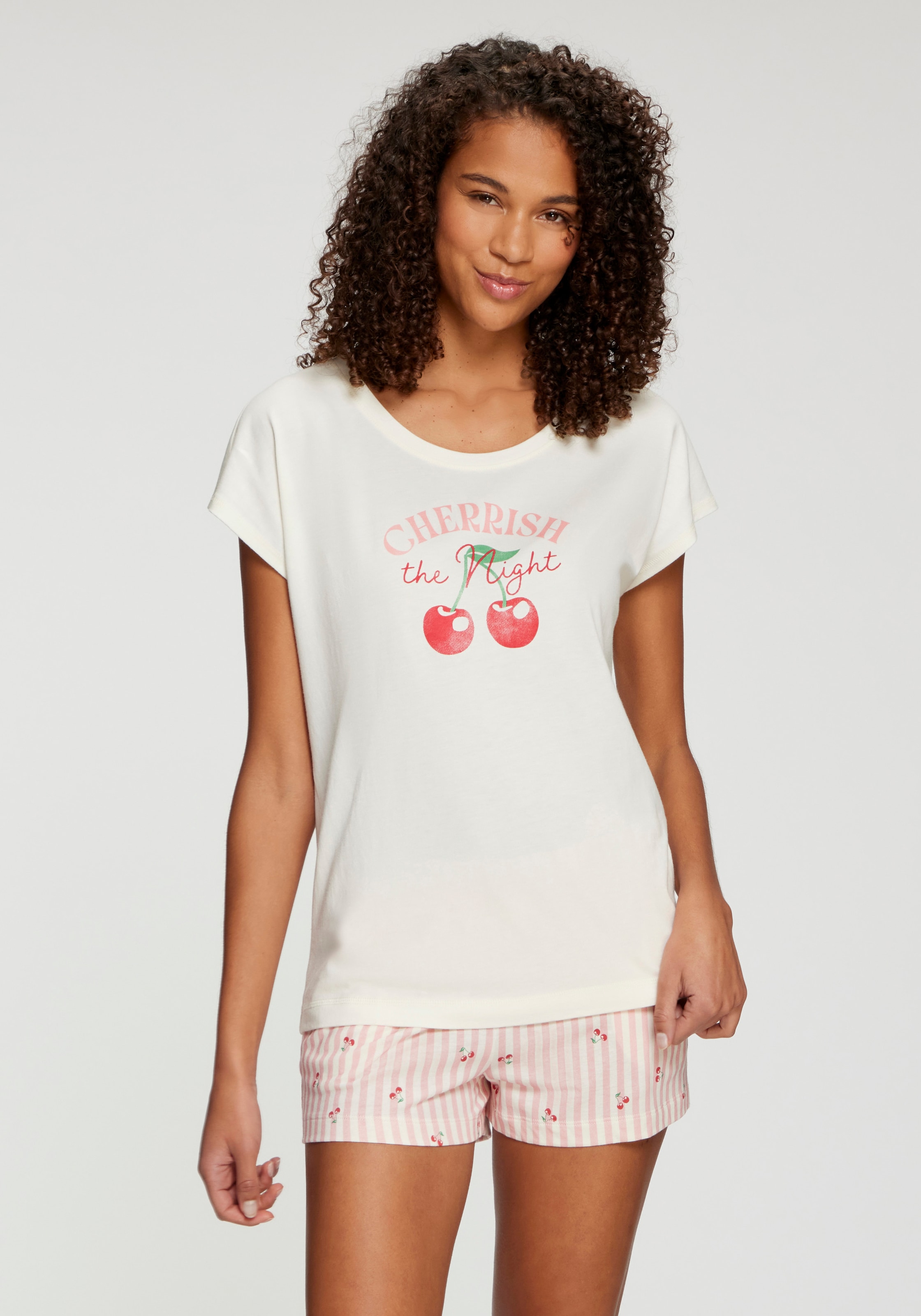 Vivance Dreams by Lascana Haut de pyjama avec impression frontale
