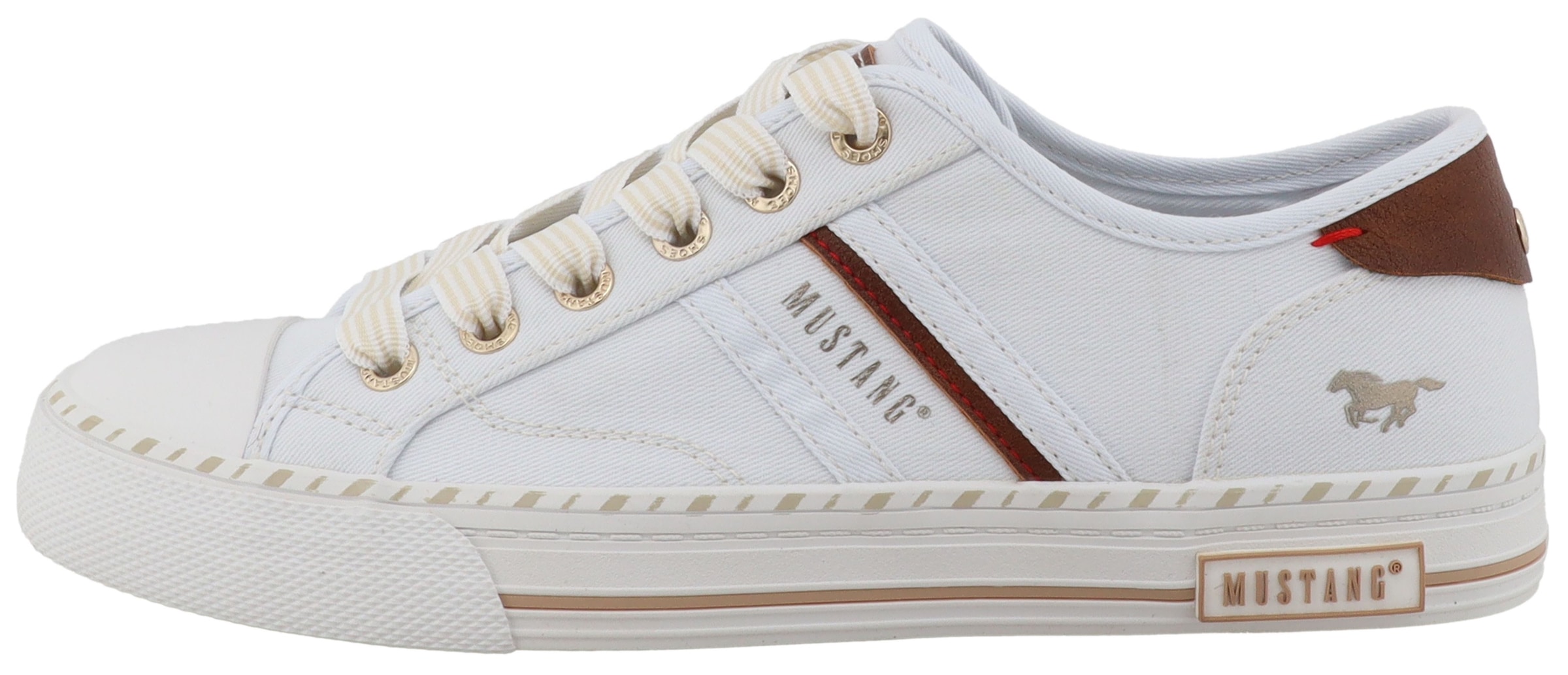 Mustang Shoes Baskets slip-on »Magdalena«  Mocassin, chaussure basse avec garniture contrastée et inscriptions logo