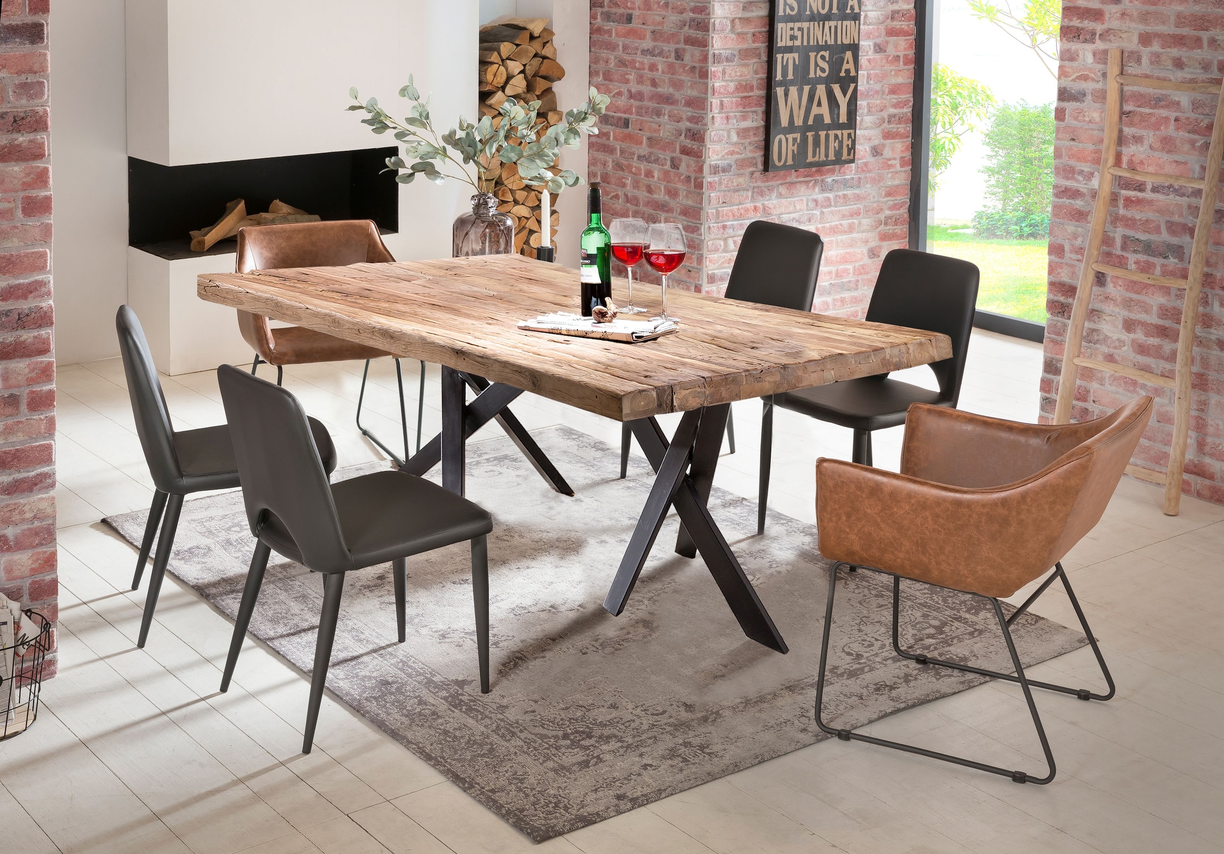 SIT Plateau de table »Pordenone aus recyceltem Teakholz – Natur – Unikat« 1 cuis tlg. Plateau de table doublé avec épaisseur marquée de 50 mm