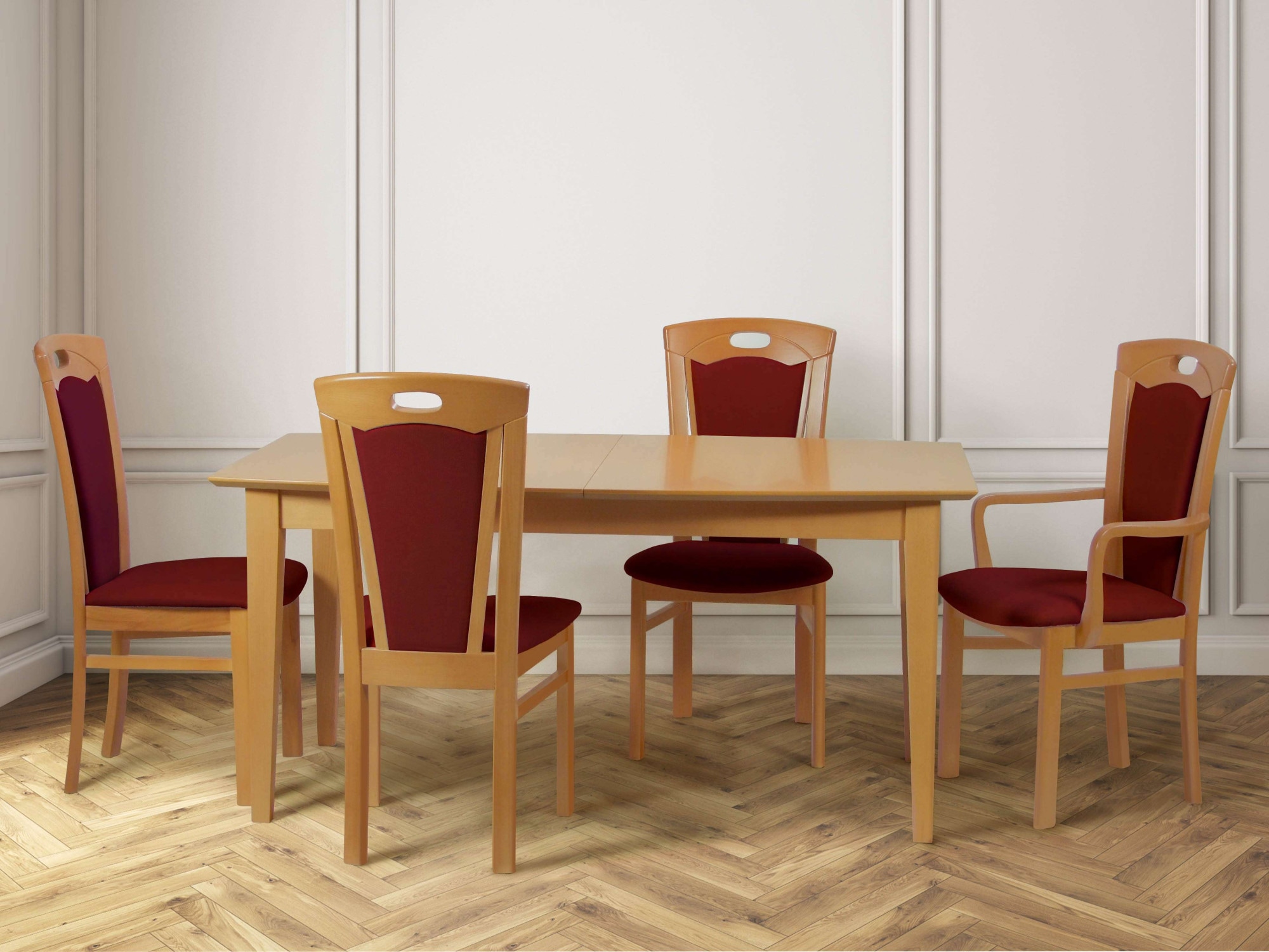 Home affaire Chaise de salle à manger »FERDI Made in Italy, Massivholz« (Set) 2 cuisBezug Feinstruktur (wasser- und fleckabweisend) oder Struktur