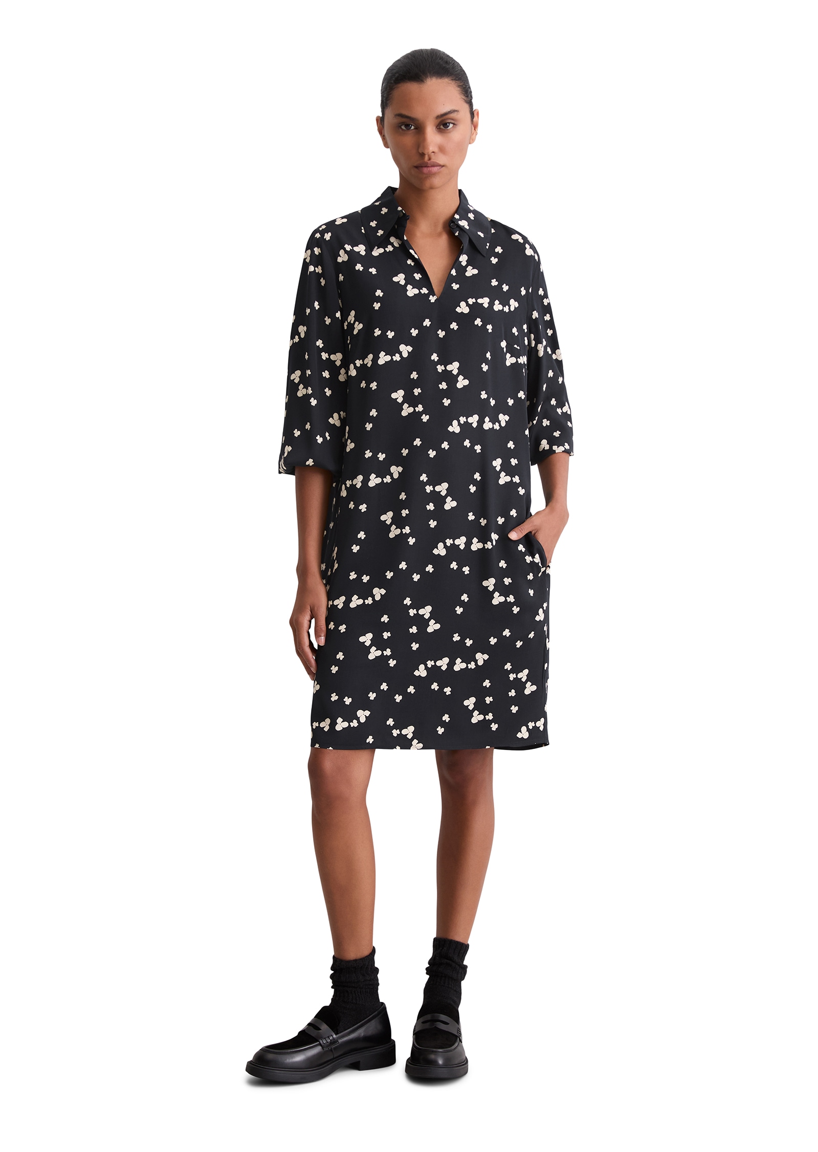 Marc O'Polo Robe chemisier mit Allover-Print, loose fit, ungefüttert