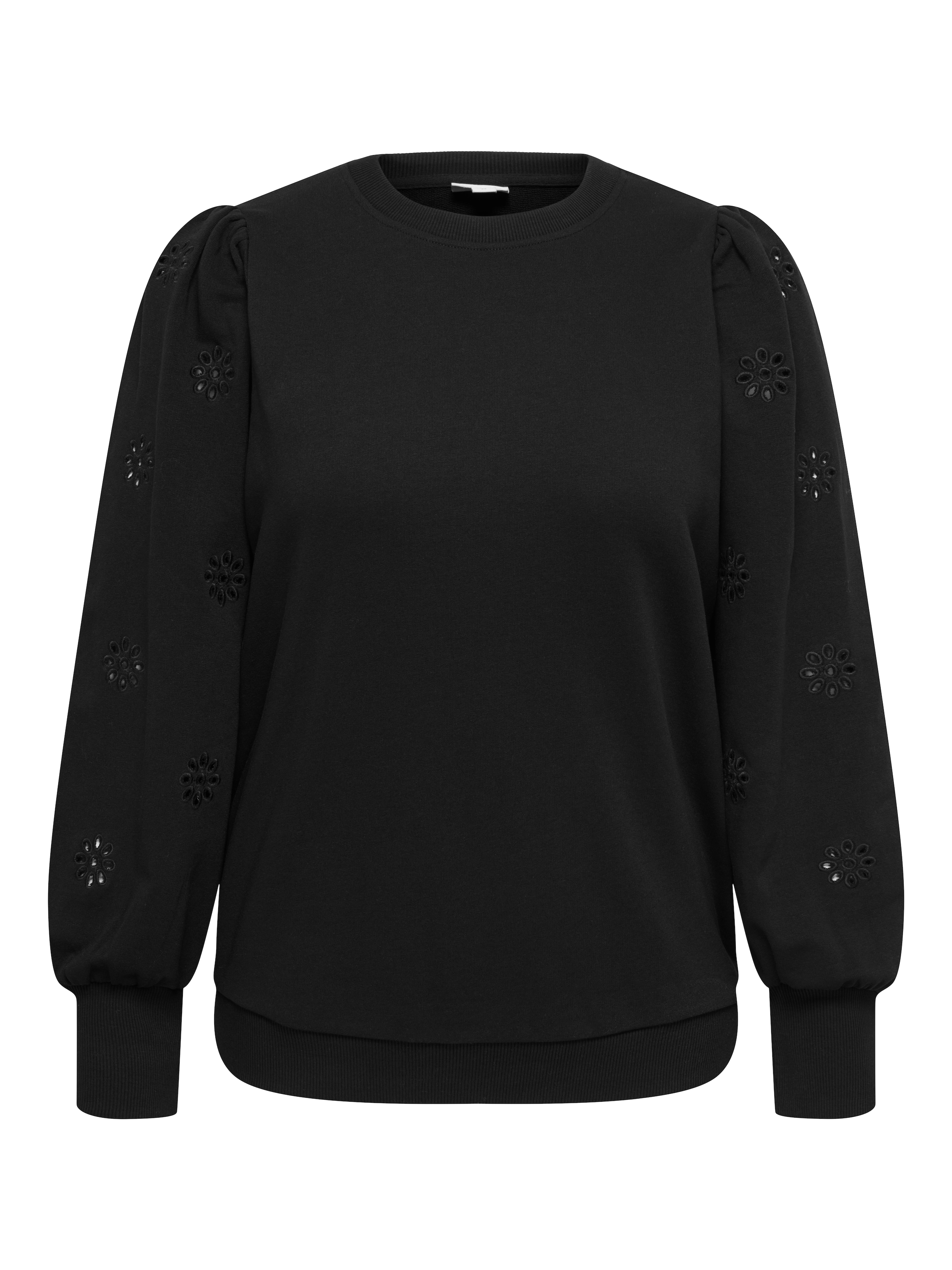 ONLY CARMAKOMA Sweat-shirt »CARFEMME L/S PUFF EMBROIDERY UB SWT NOOS«, mélange coton, coupe régulière
