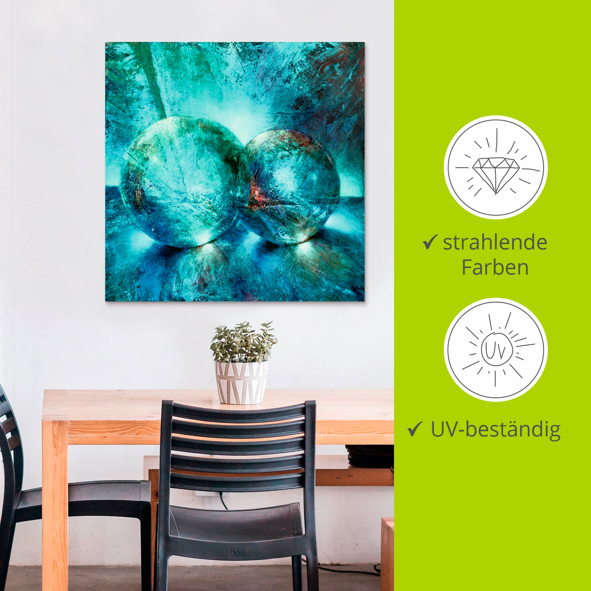 Artland Wandbild »Zwei blaue Murmeln_« Muster 1 Stk. tlg. als Alubild, Leinwandbild in verschied. Grössen