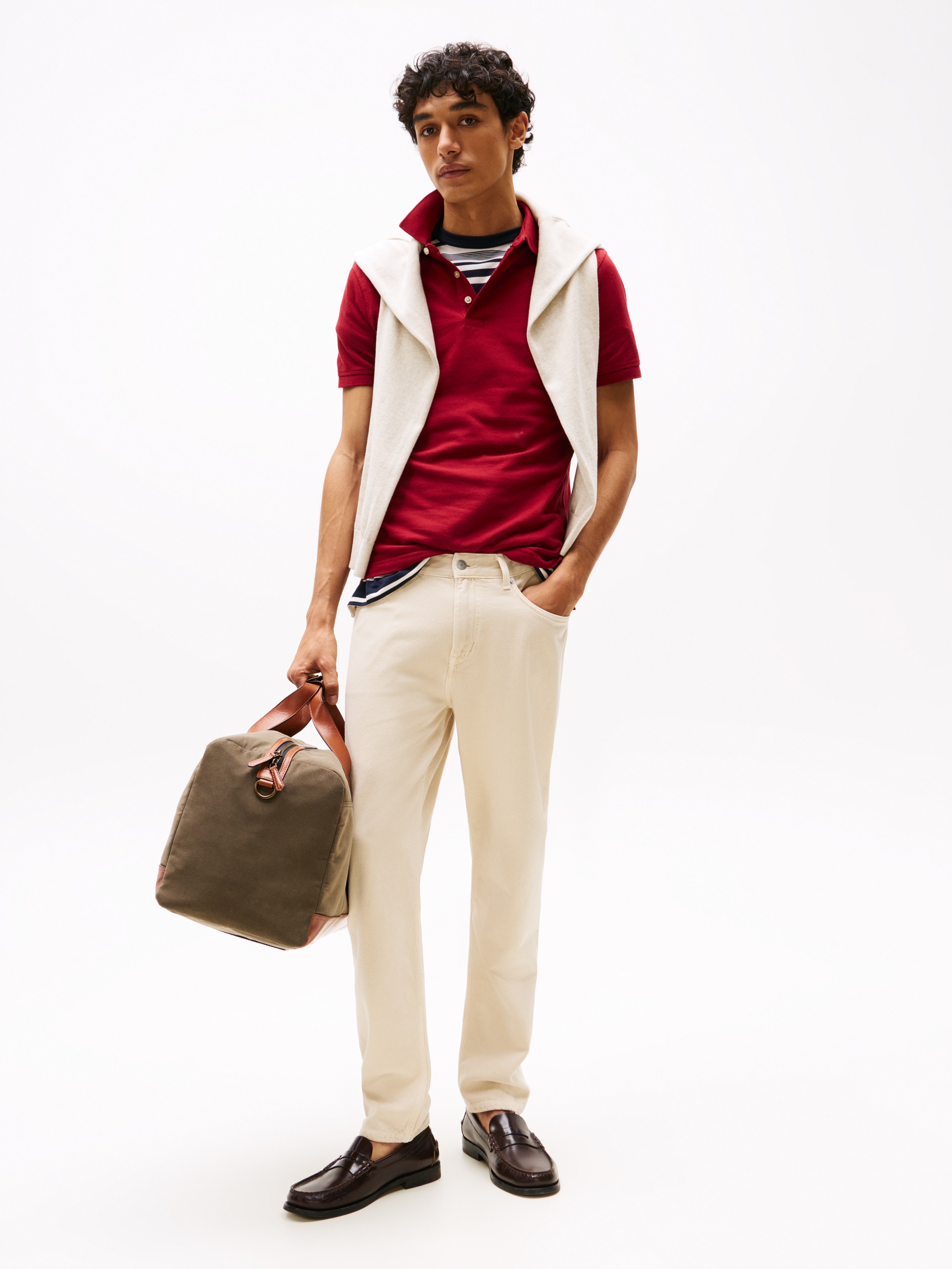 Tommy Hilfiger »1985 SLIM POLO« Markenstickerei, aus Baumwoll-Piqué