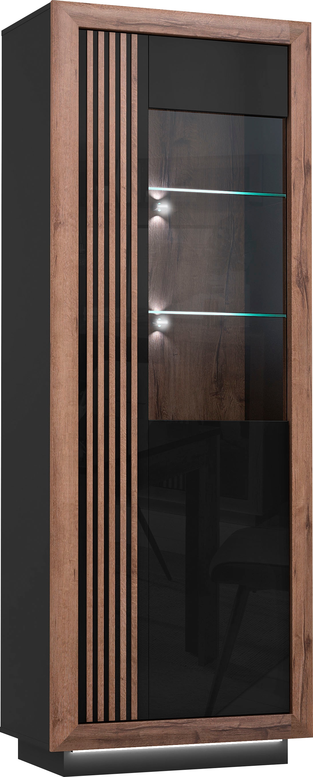 FORTE Vitrines »Savona« hauteur 197 cm, incl. éclairage de socle