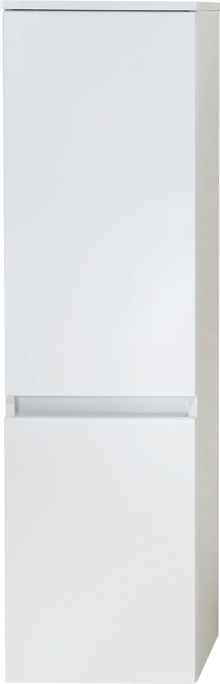 Saphir Armoire intermédiaire »Quickset 360 Badschrank in Weiss Glanz mit 2 Türen, 3 Glas-Einlegeböden« incl. amortisseur de porte, 35 cm de large, 124,5 cm de haut, sans poignée, suspendu au mur