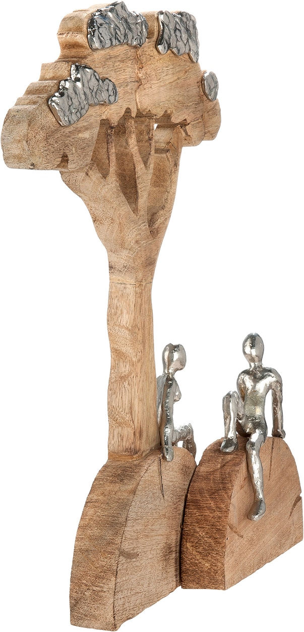 GILDE Skulptur »Skulptur Baum Relaxing naturfarben« Entspannung Ruhe Auszeit Paar Harmonie Wellness