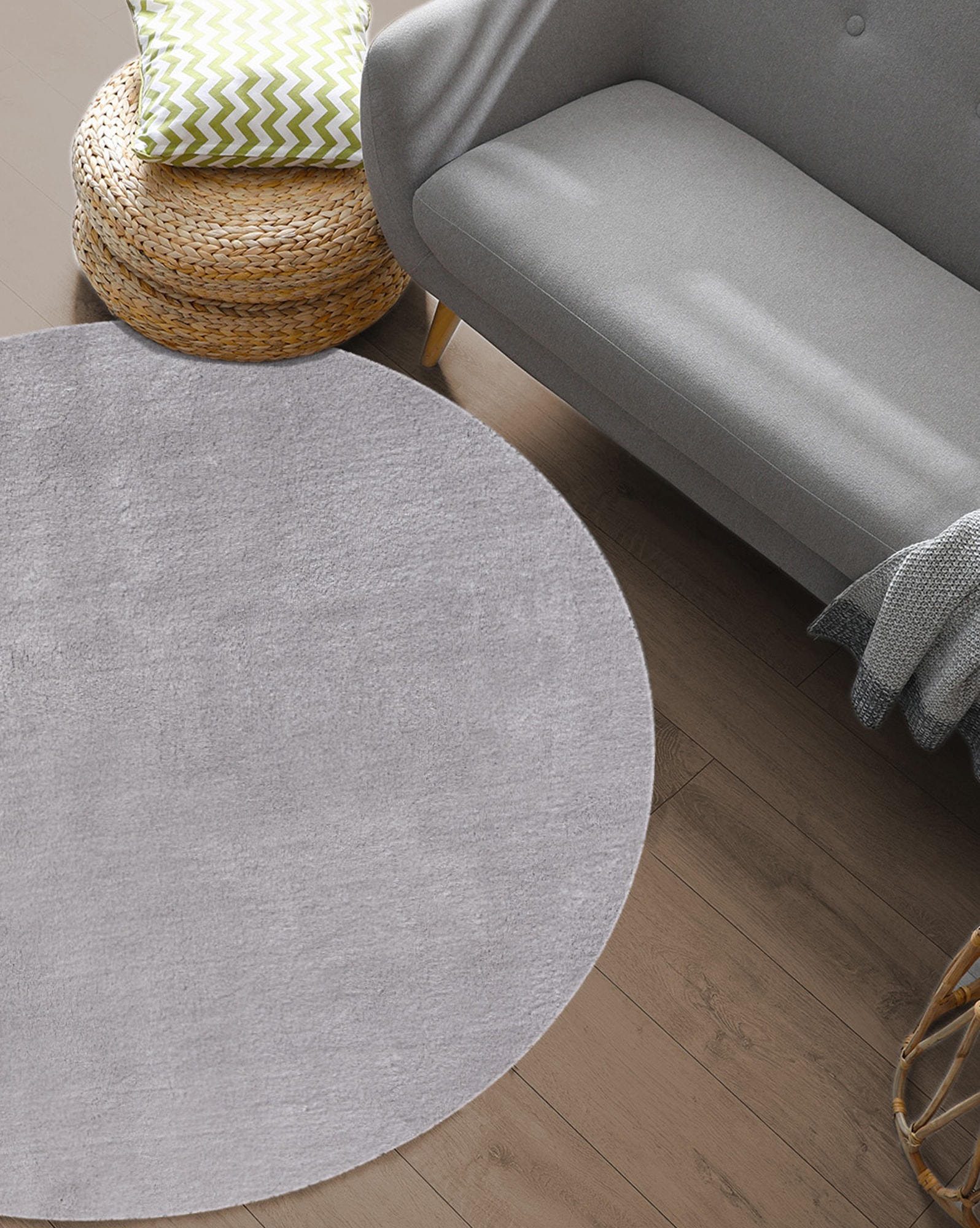 the carpet Tapis »Relax round« Rond 16 mm Höhe waschbarer Wohnzimmer Teppich modern rutschfest