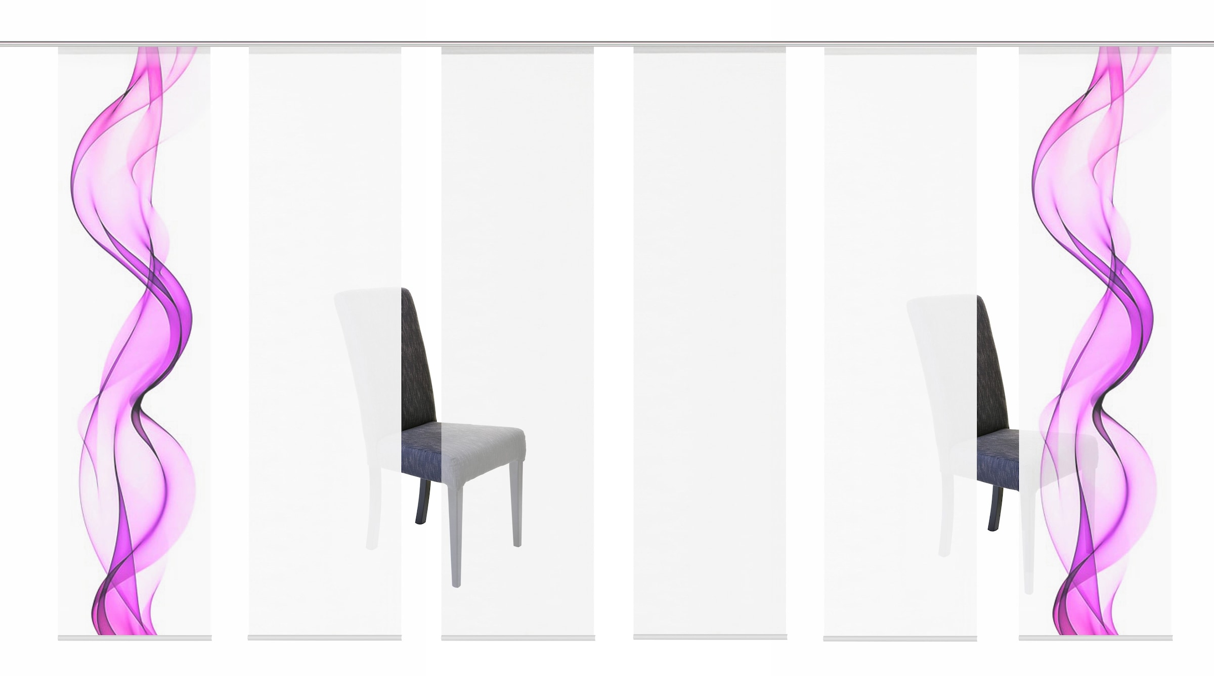 HOME WOHNIDEEN Schiebegardine »ALBERTA« Klettband 6 Stk. tlg. HxB: 245x60, Blickdicht, inkl. Befestigungszubehör