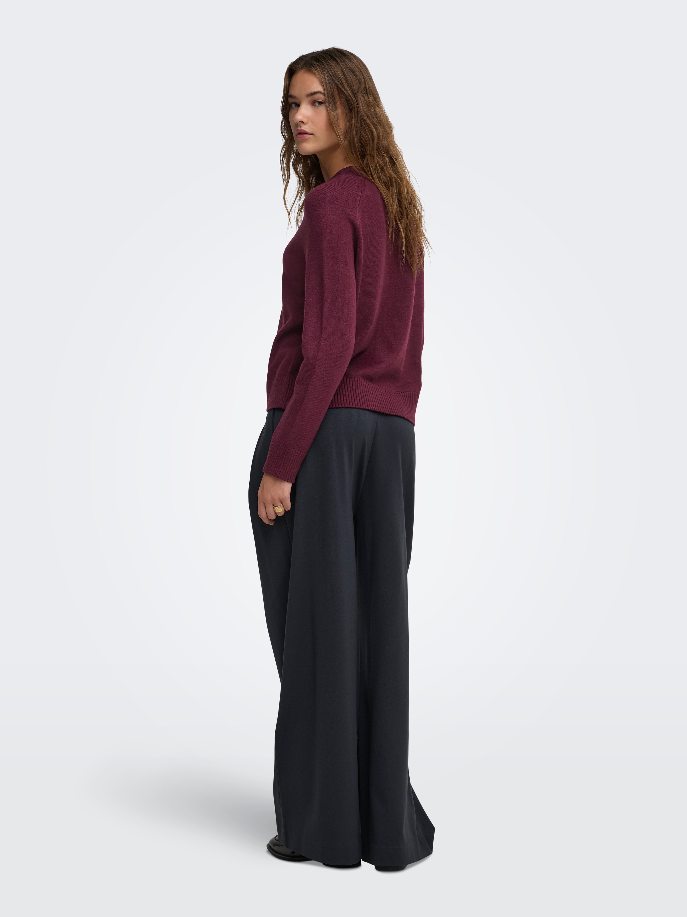 ONLY Pull en tricot »ONLPRINCESS LS O-NECK RAGLAN KNT NOOS« mélange viscose, coupe régulière