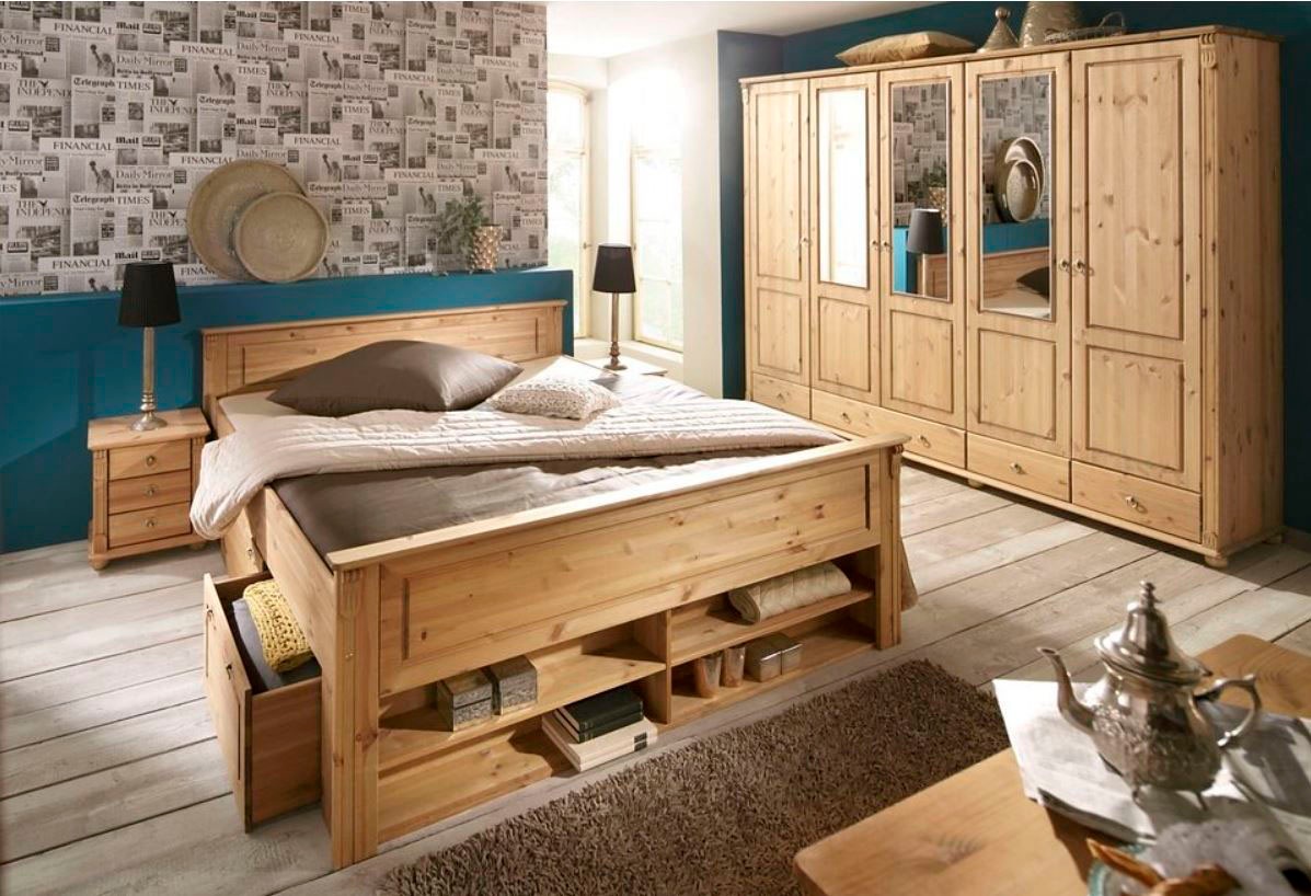 GOODproduct Table de nuit »Tessin« aus massiver FSC®-zertifizierter Kiefer, mit 3 Schubladen