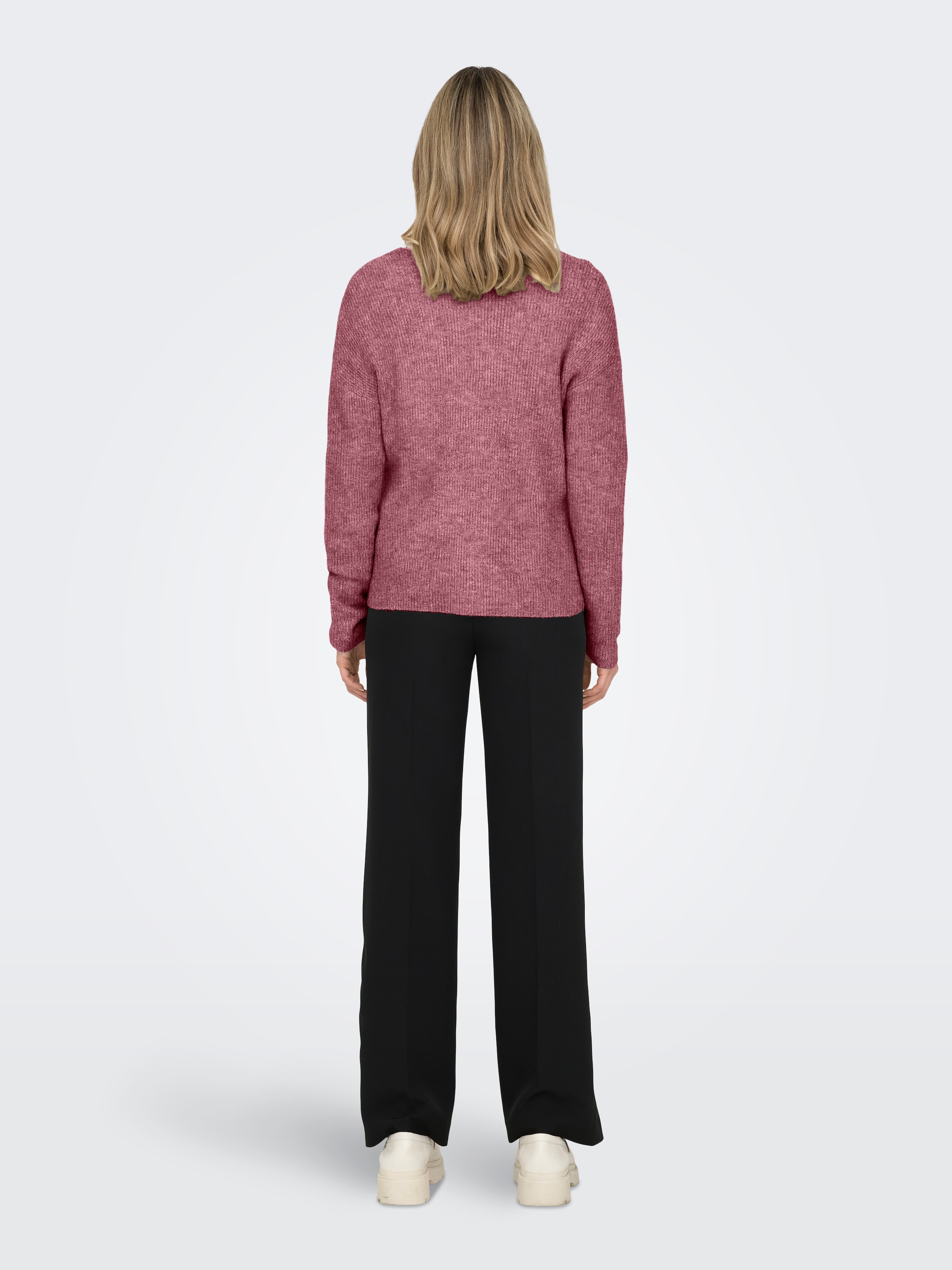 ONLY Pull en tricot »ONLCAMILLA V-NECK L/S PULLOVER KNT NOOS« mélange de matériaux, coupe régulière