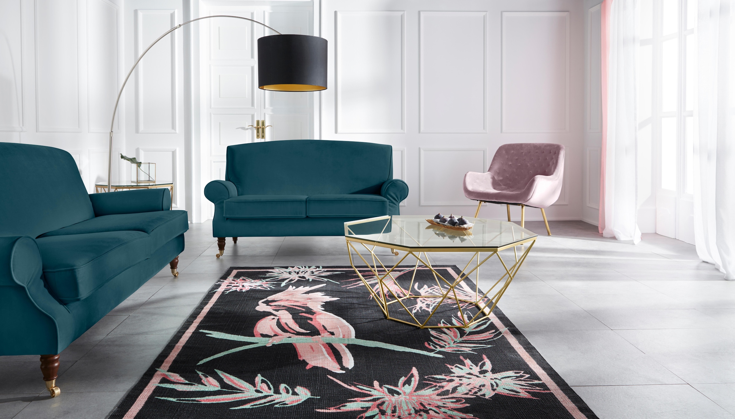 Home affaire 2-Sitzer »Rennes« in Samtoptik oder Baumwoll-Mix