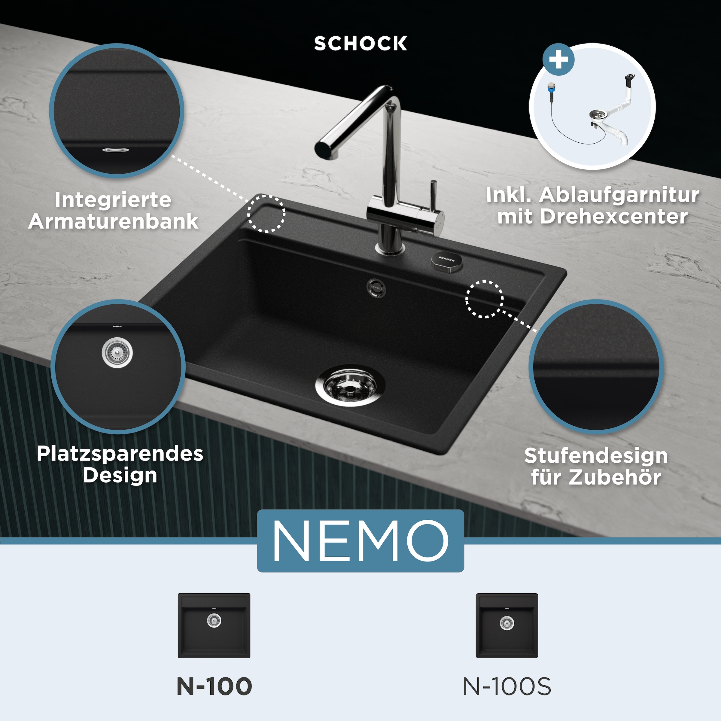 Schock Évier en granit »Oslo«