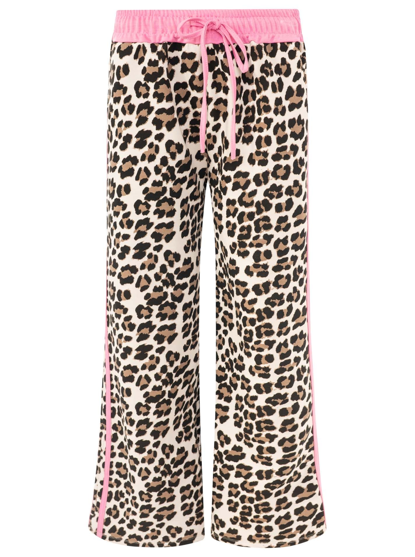 Zwillingsherz Pantalon sweat »"Leo mit Kontrastbund"«  mit Kontrastbund, Kordelzug, Leomuster