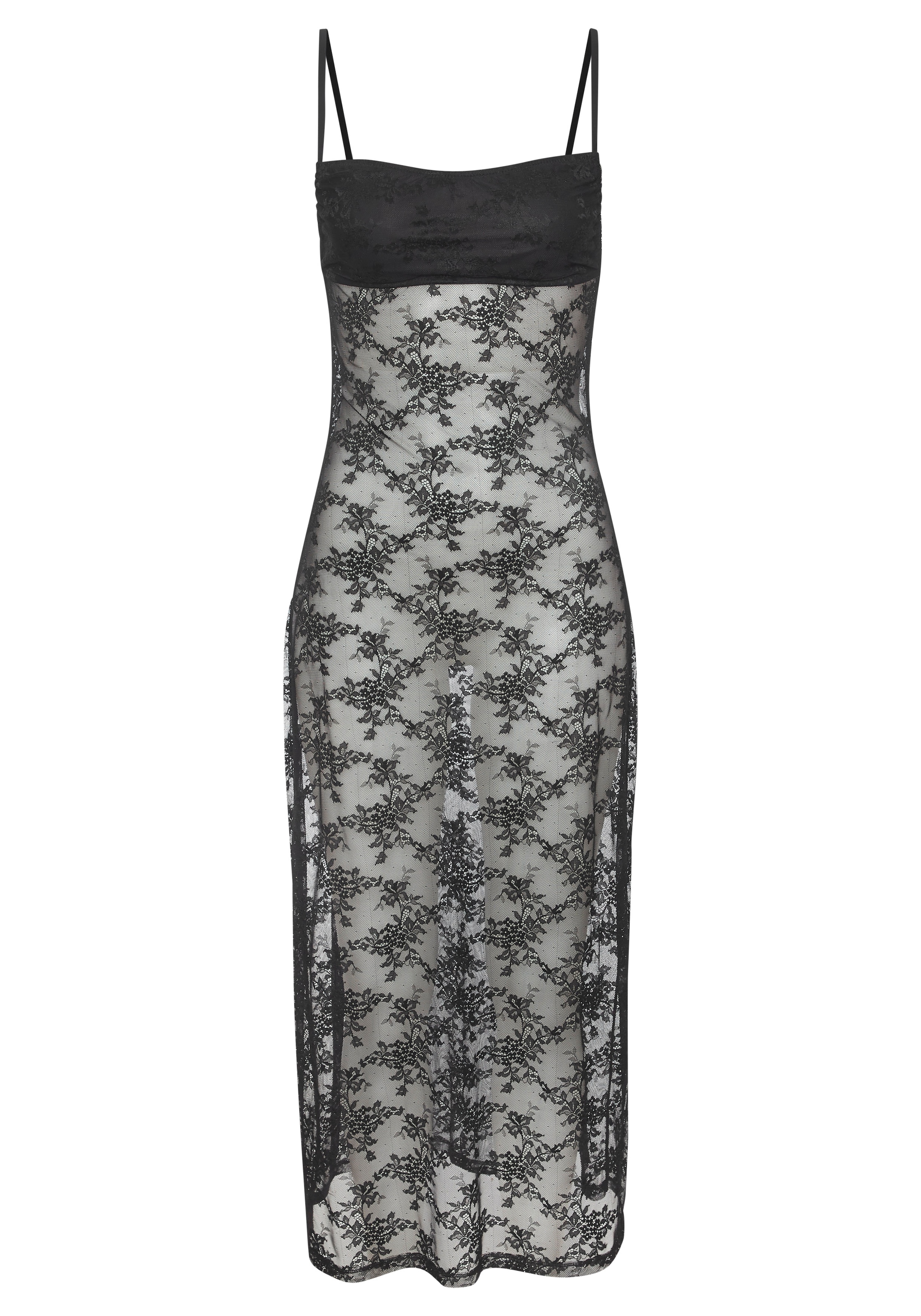 petite fleur gold Négligé aus Vollspitze, mit tiefem Rückenausschnitt