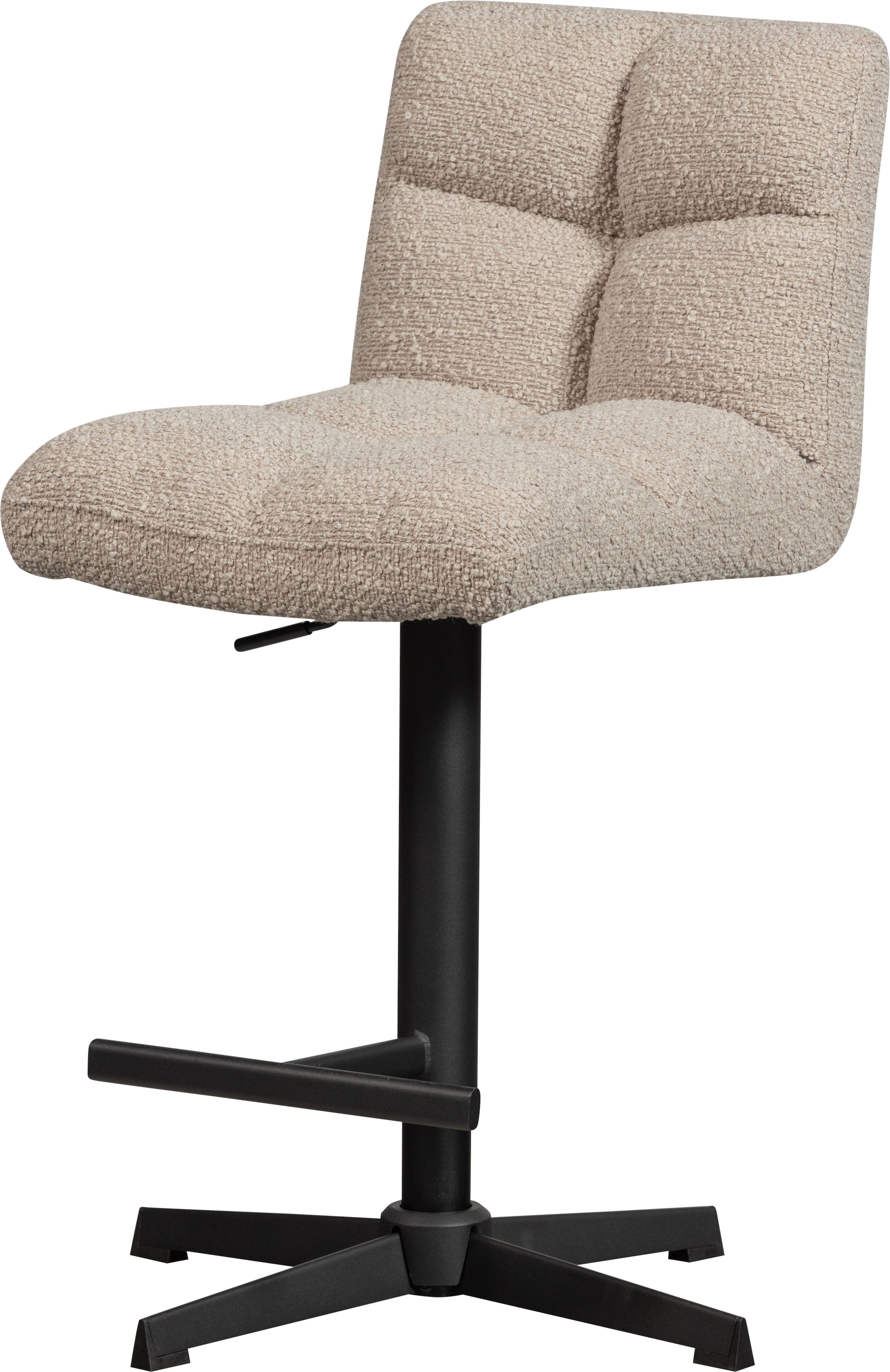 WOOOD Tabouret de bar »Vinny mit Bouclé-Bezug höhenverstellbar, B 44 x T 58 x H 114 cm« Ensemble, 2 cuis tlg. Hauteur d'assise de 60 à 80 cm, capacité 100 kg, mécanisme pivotant