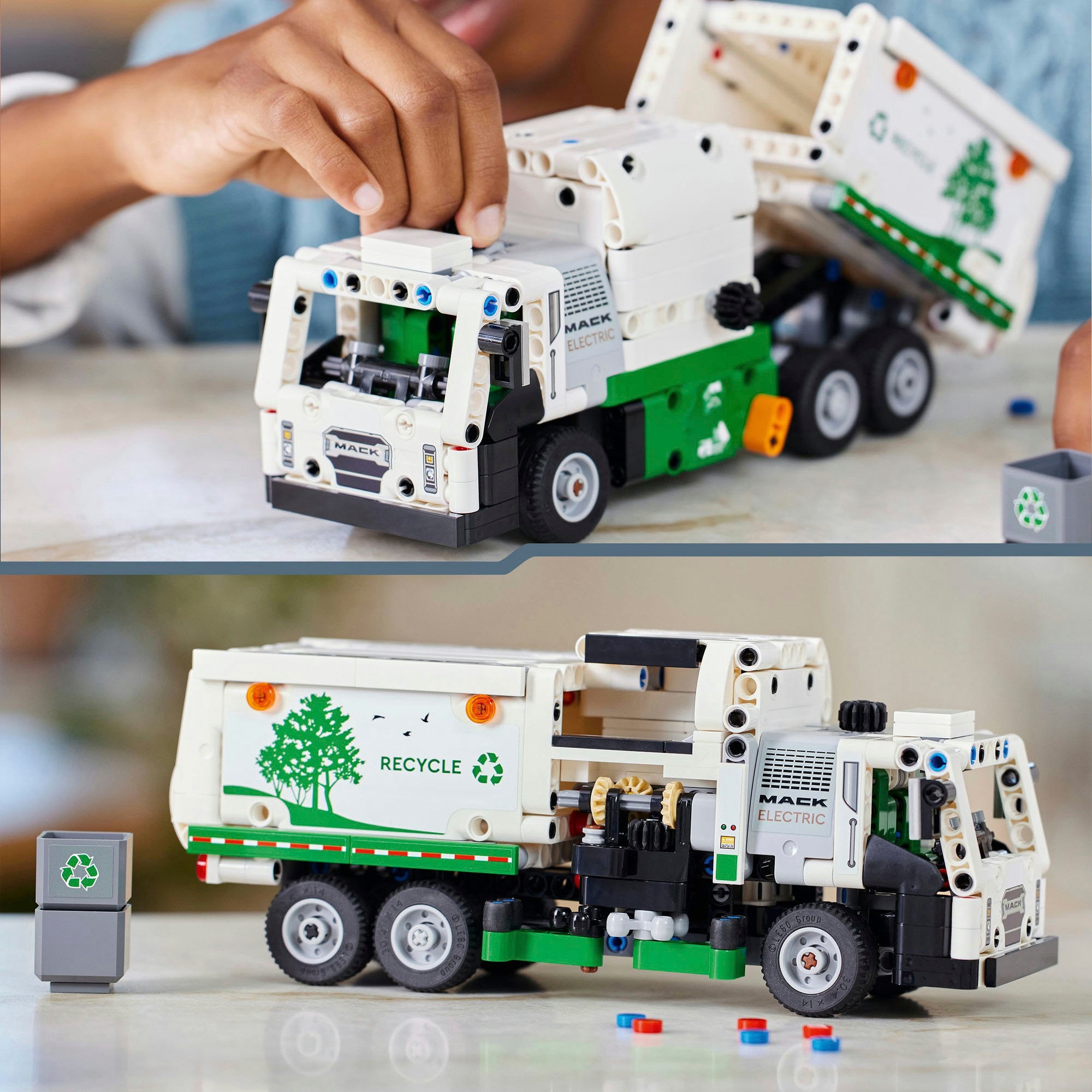 LEGO® Konstruktionsspielsteine »Mack® LR Electric Müllwagen (42167), LEGO Technic« Made in Europe