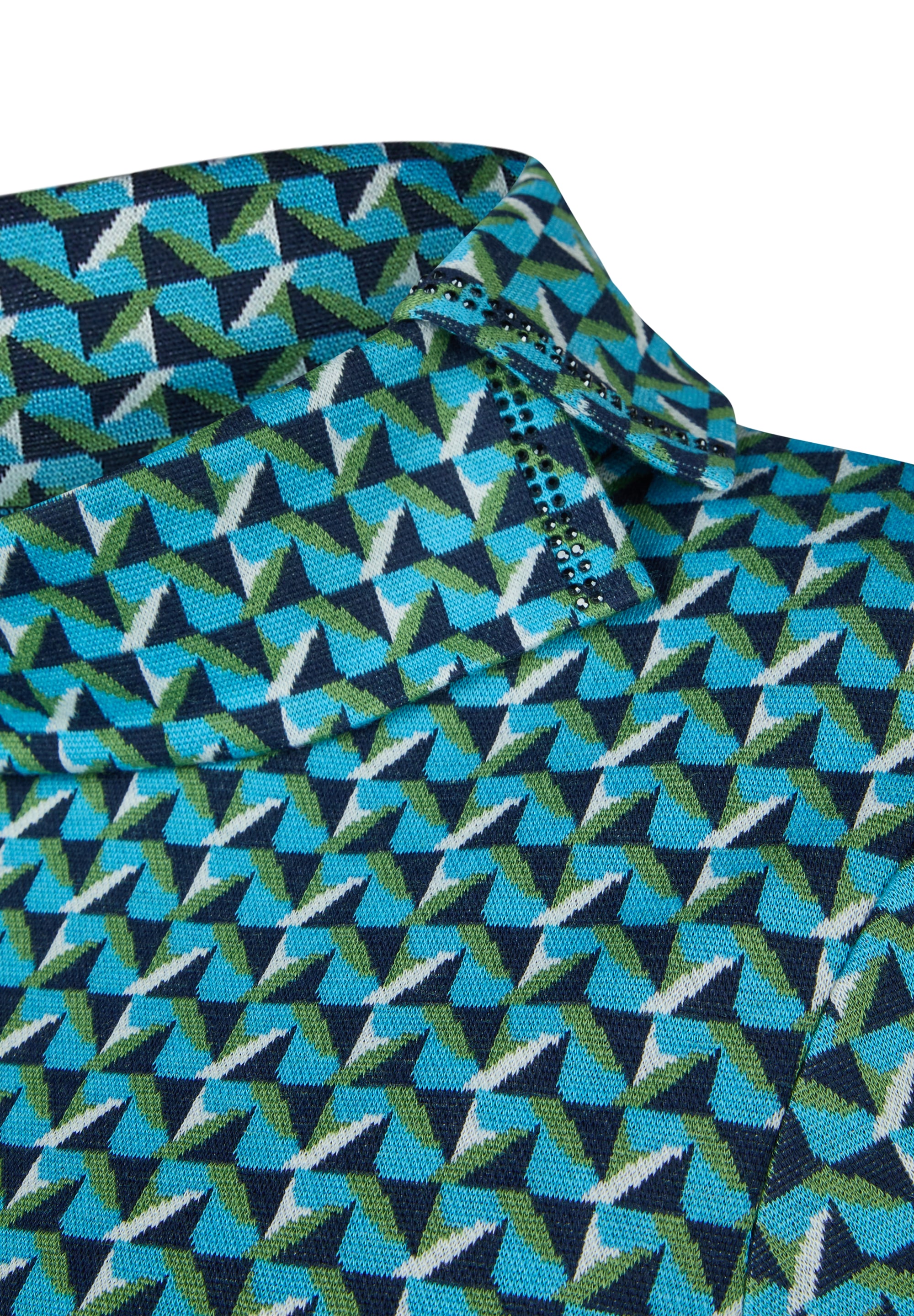 Rabe T-shirt à manches 3/4 mit geschlitztem Rollkragen und Minimal Print