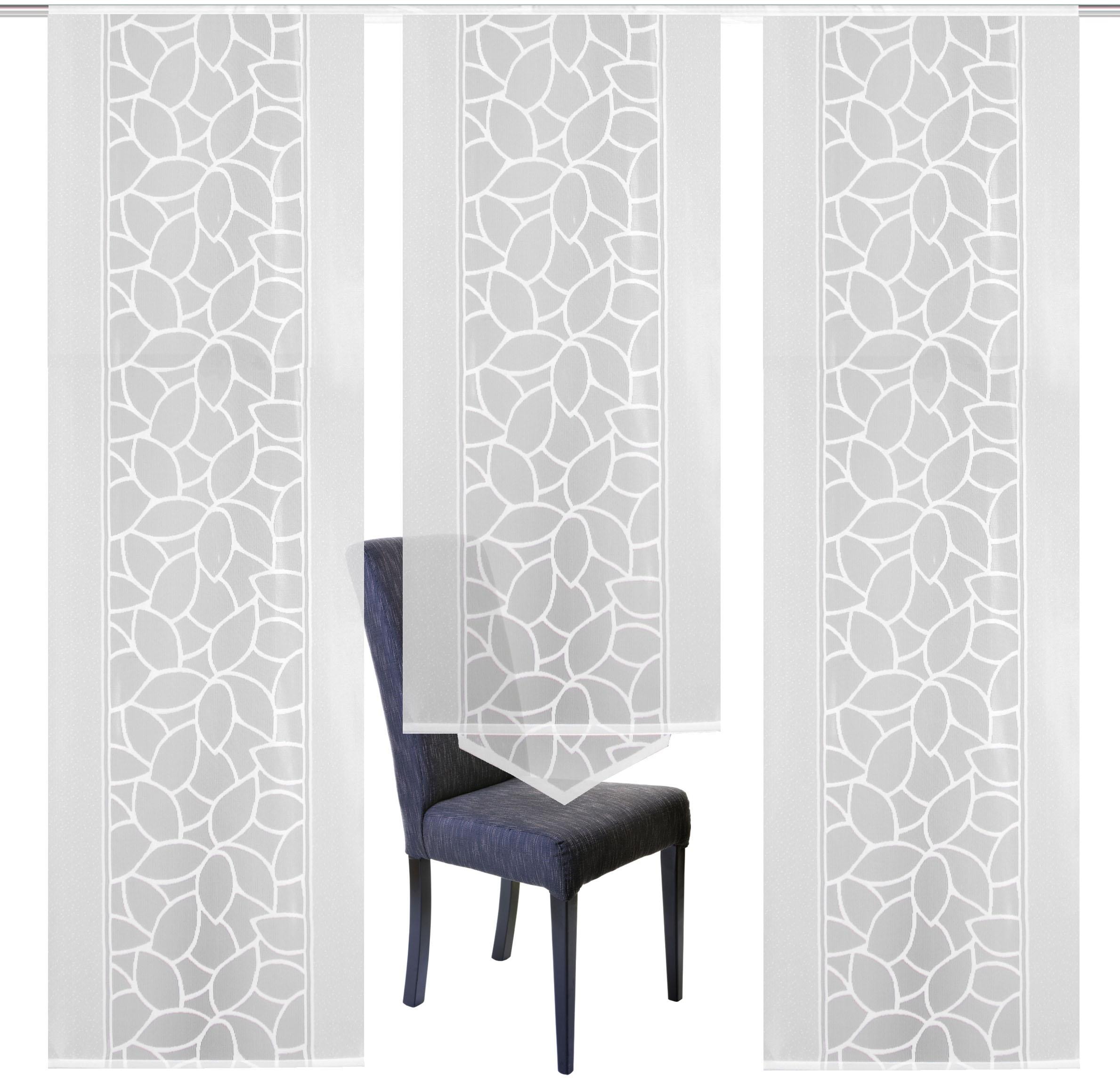 HOME WOHNIDEEN Schiebegardine »JENNA« Klettband 3 Stk. tlg. Schiebevorhang Jacquard Set