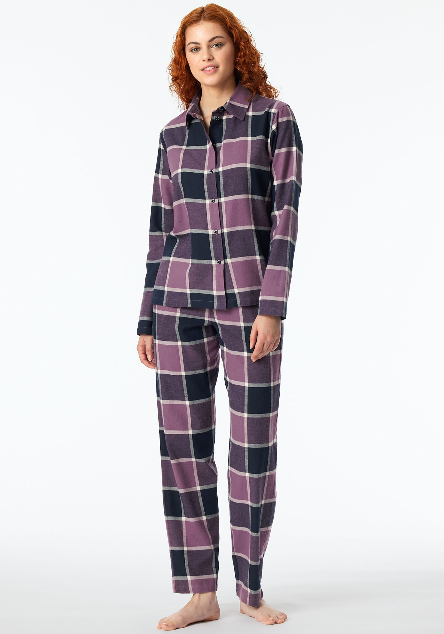 Schiesser Pyjama »Selected Premium Warming« 2 tlg. mit klassischem Karomuster