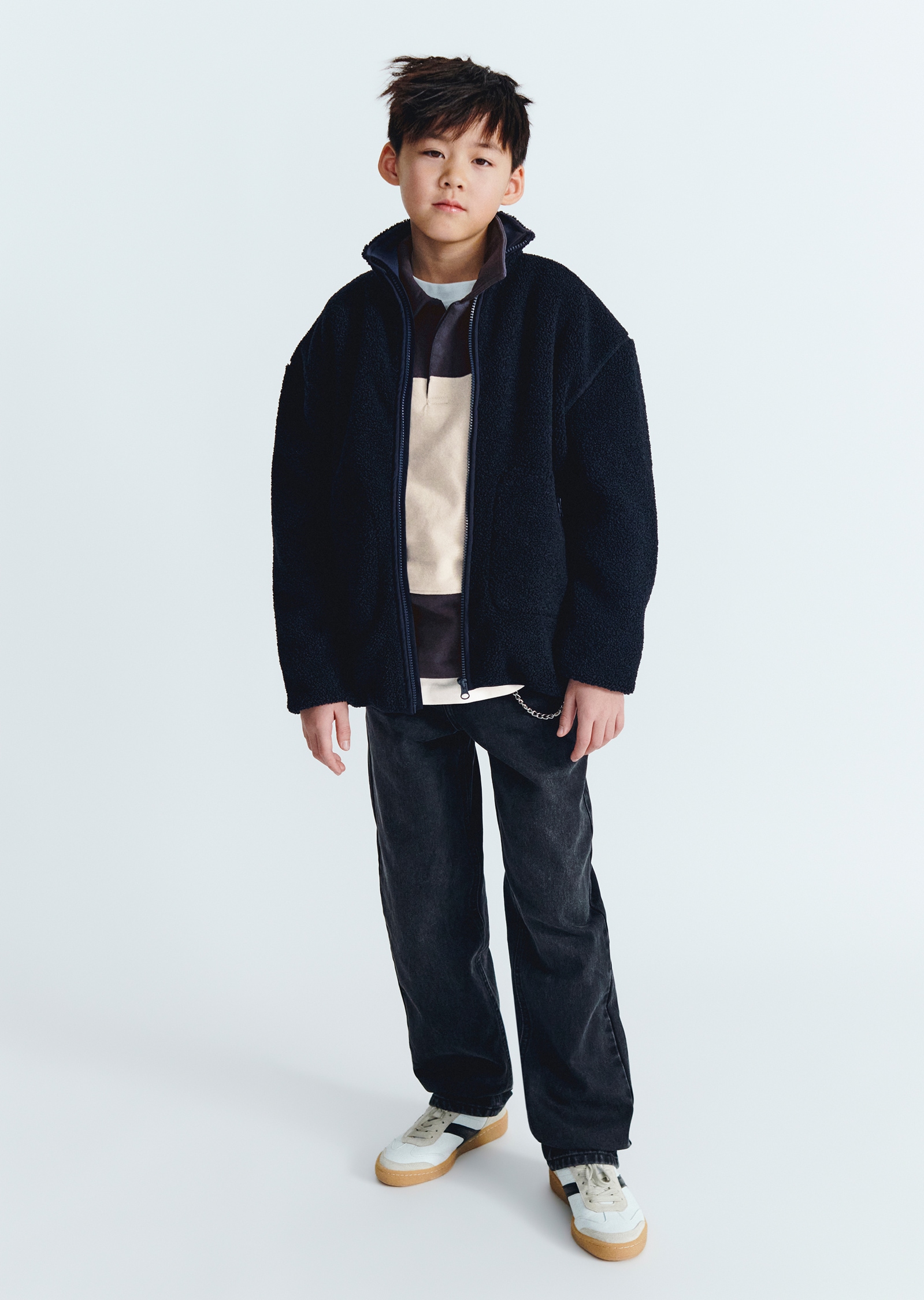 Marc O'Polo Sweat-shirt , avec col polo et rayures contrastées
